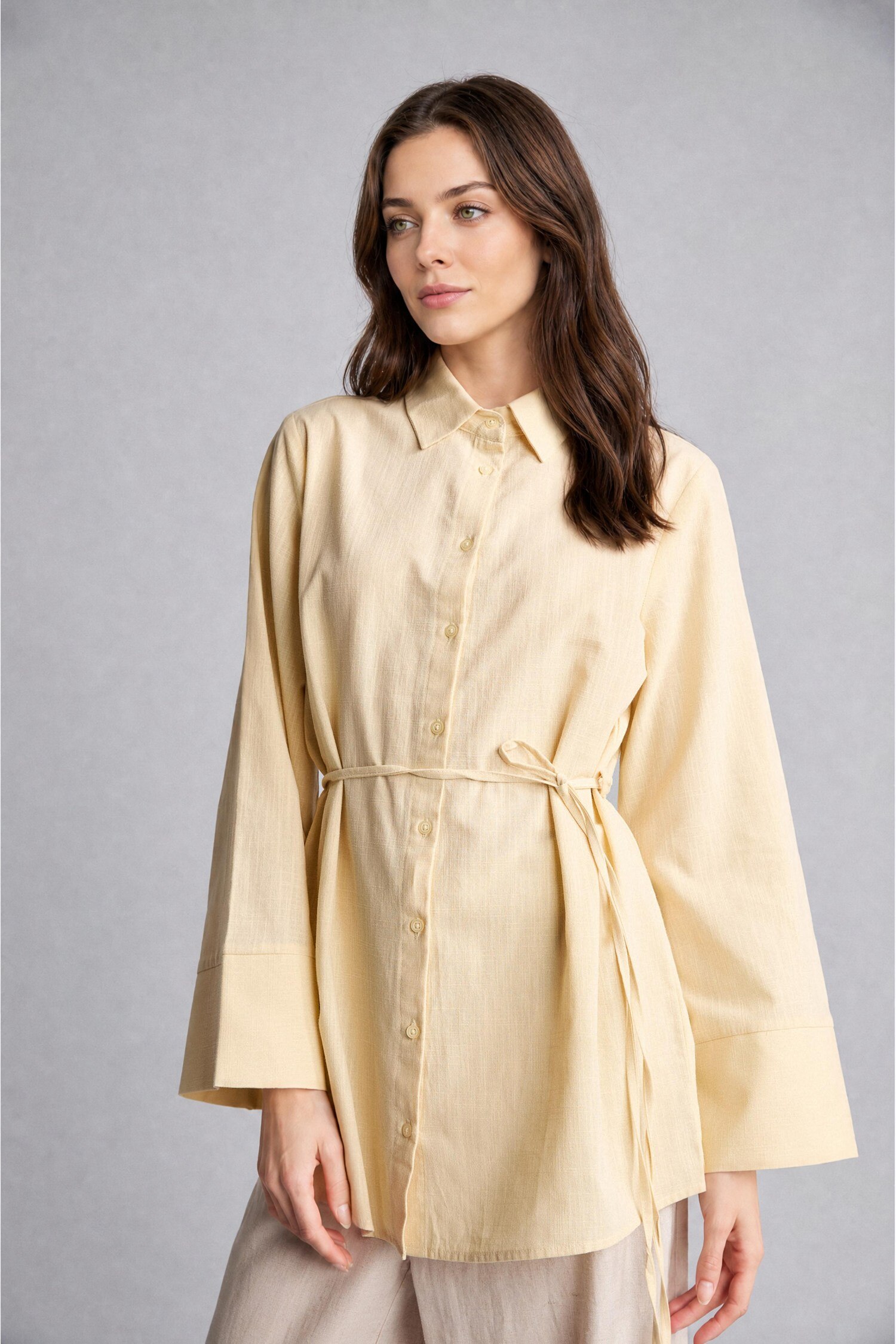 DeFacto %100 Pamuk Regular Fit Flamlı Tunik görsel 3