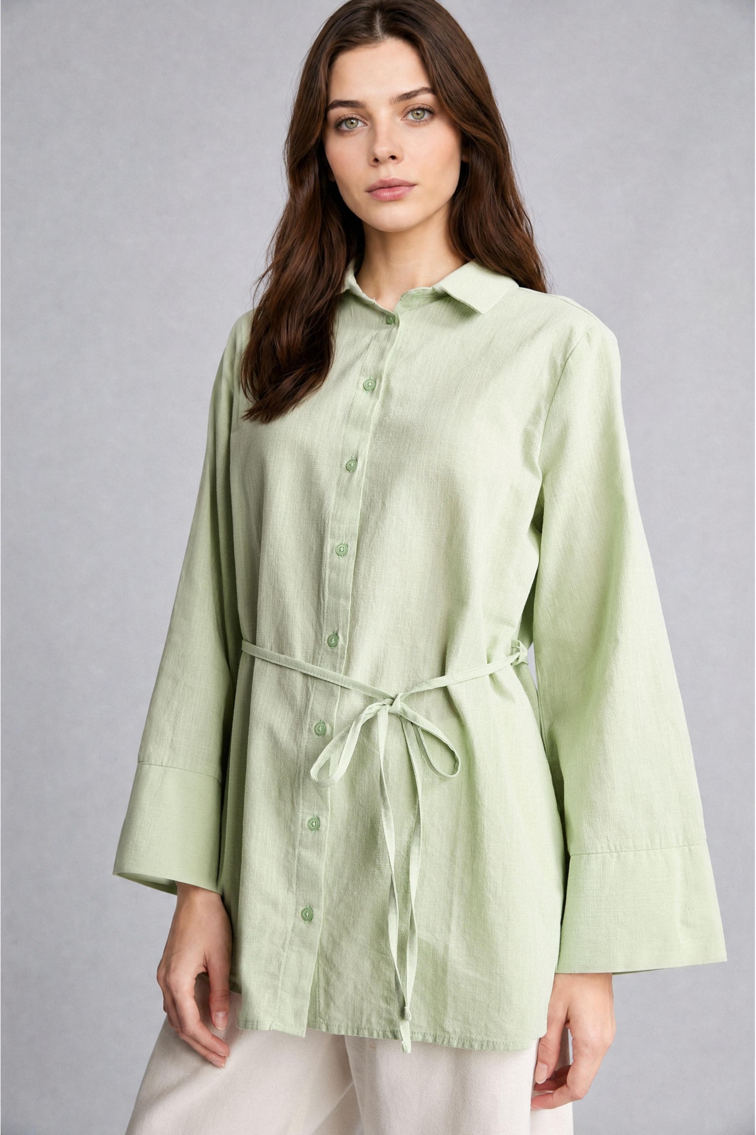 DeFacto %100 Pamuk Regular Fit Flamlı Tunik görsel 3
