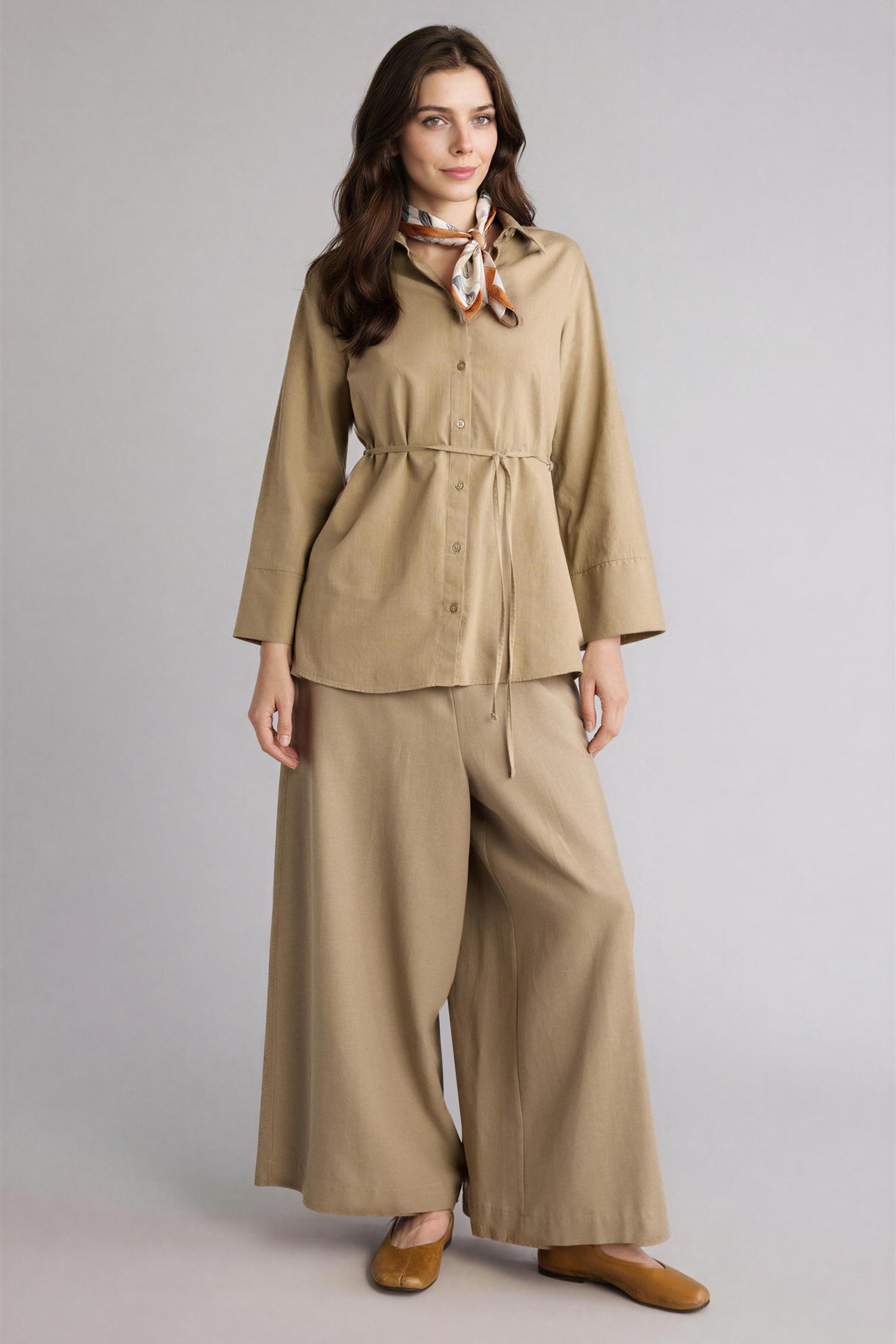 DeFacto %100 Pamuk Regular Fit Flamlı Tunik görsel 4