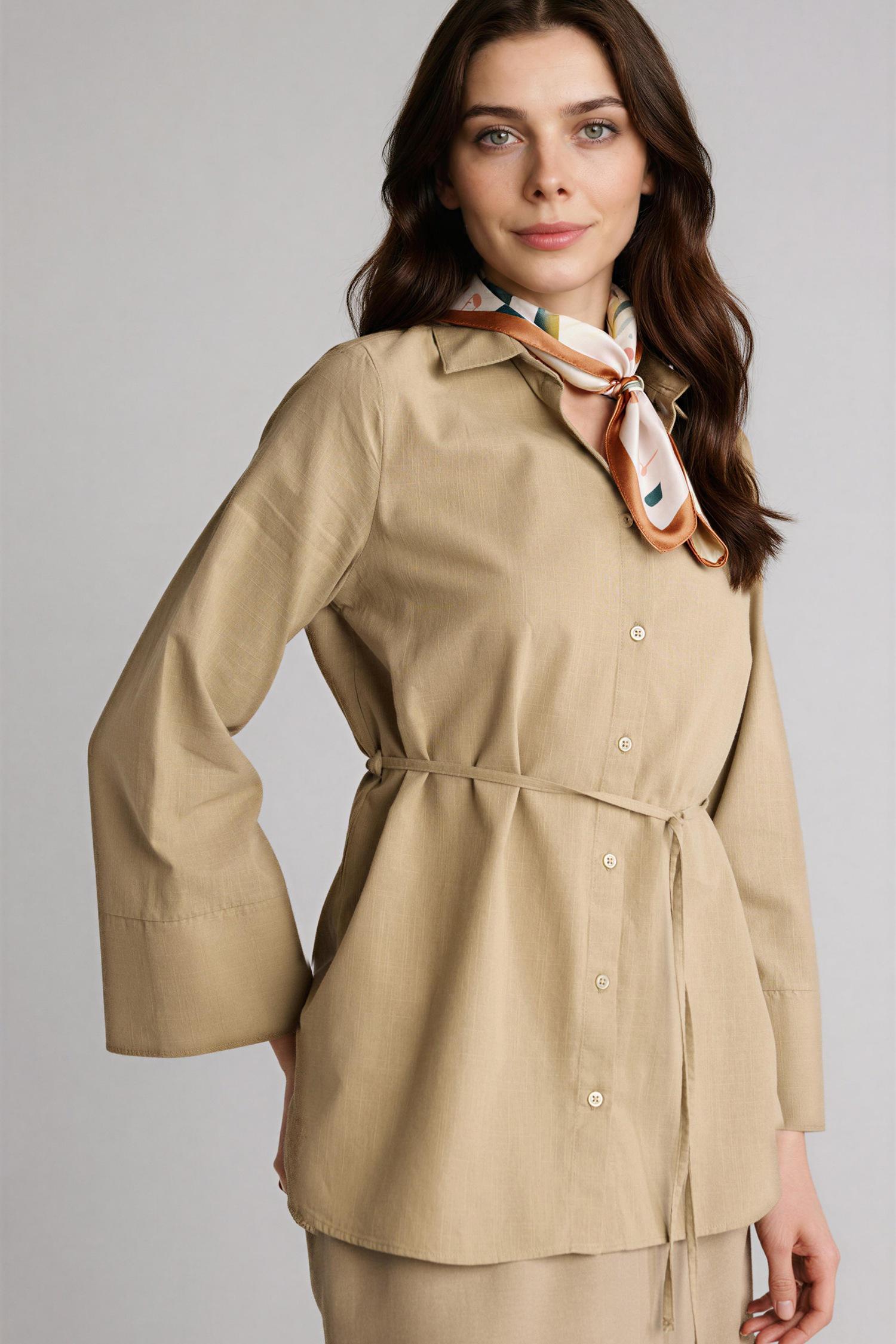 DeFacto %100 Pamuk Regular Fit Flamlı Tunik görsel 5