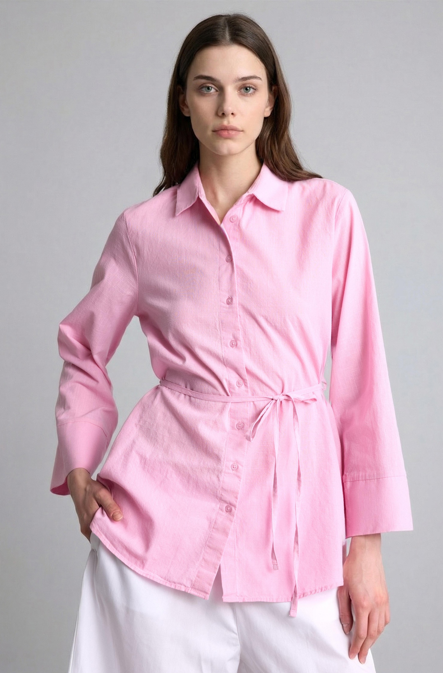 DeFacto %100 Pamuk Regular Fit Flamlı Tunik görsel 3
