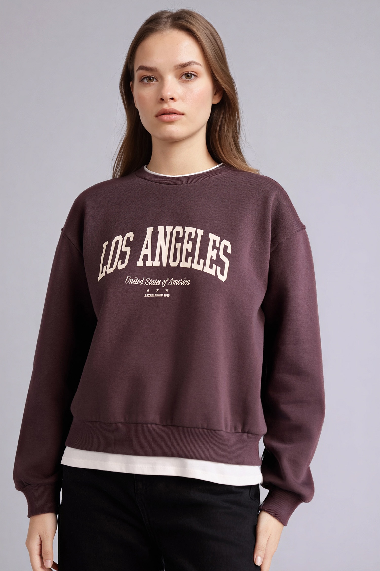 DeFacto Relax Fıt Baskılı Sweatshirt