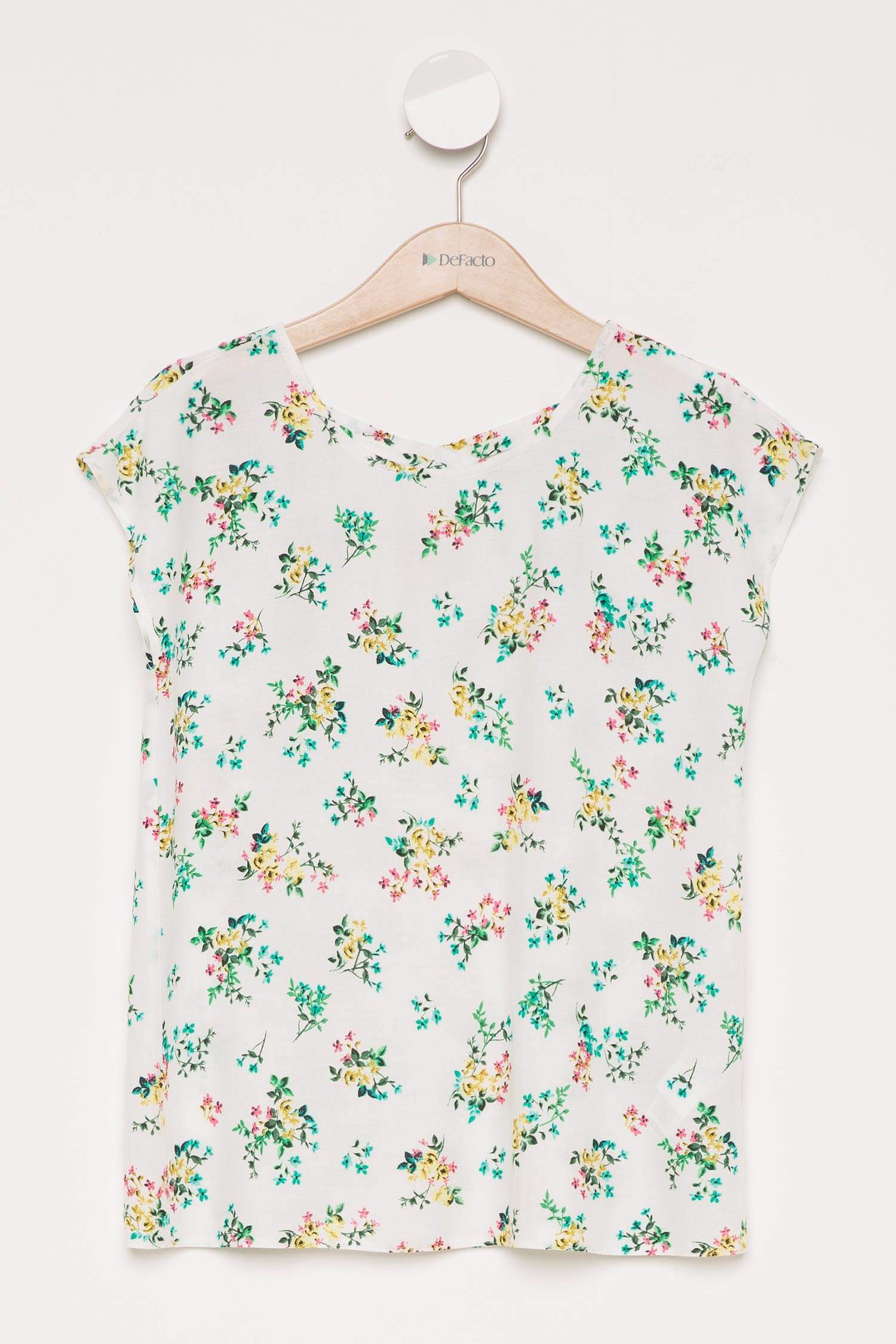 Defacto Çiçek Desenli Genç Kız Bluz. 3