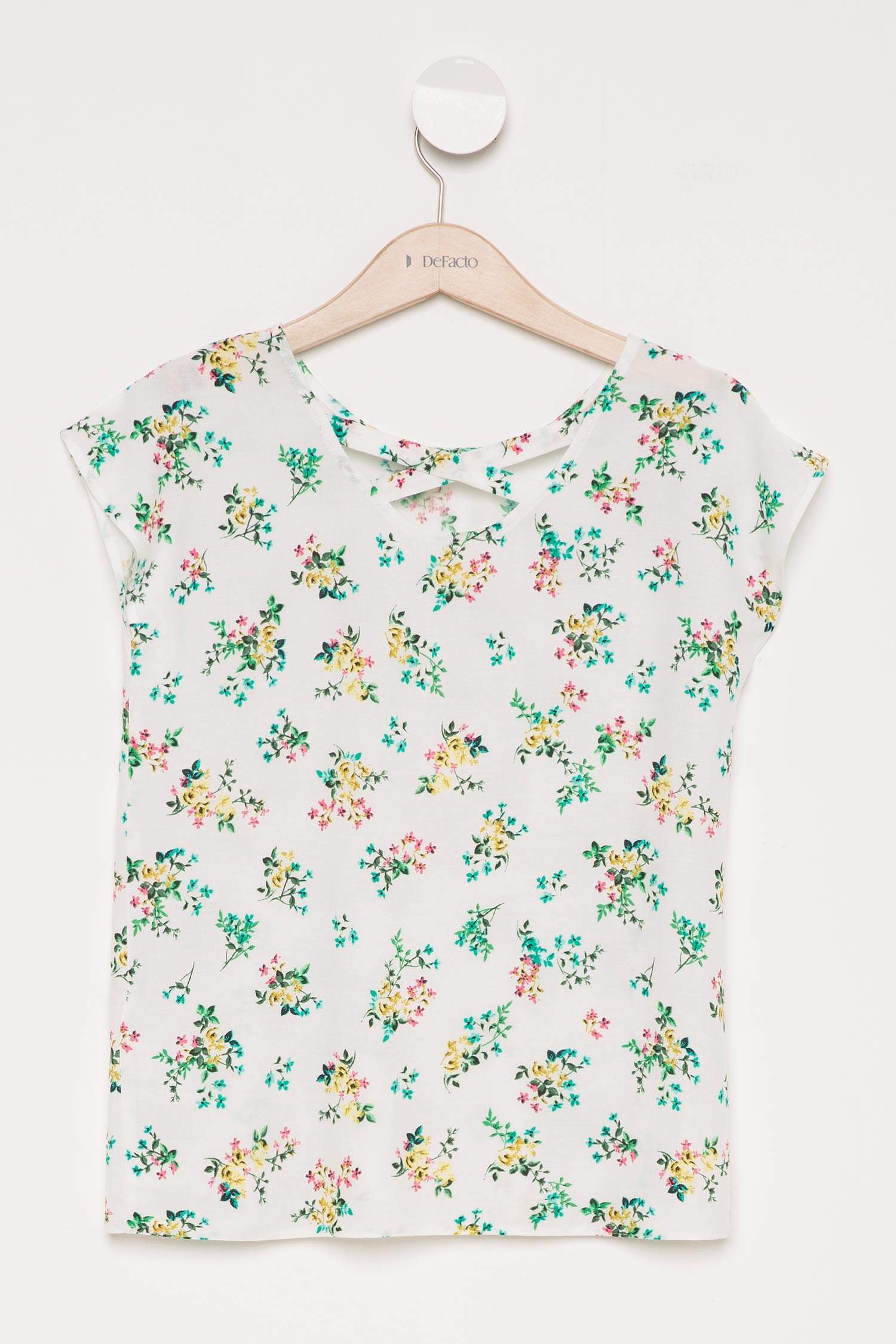 Defacto Çiçek Desenli Genç Kız Bluz. 4