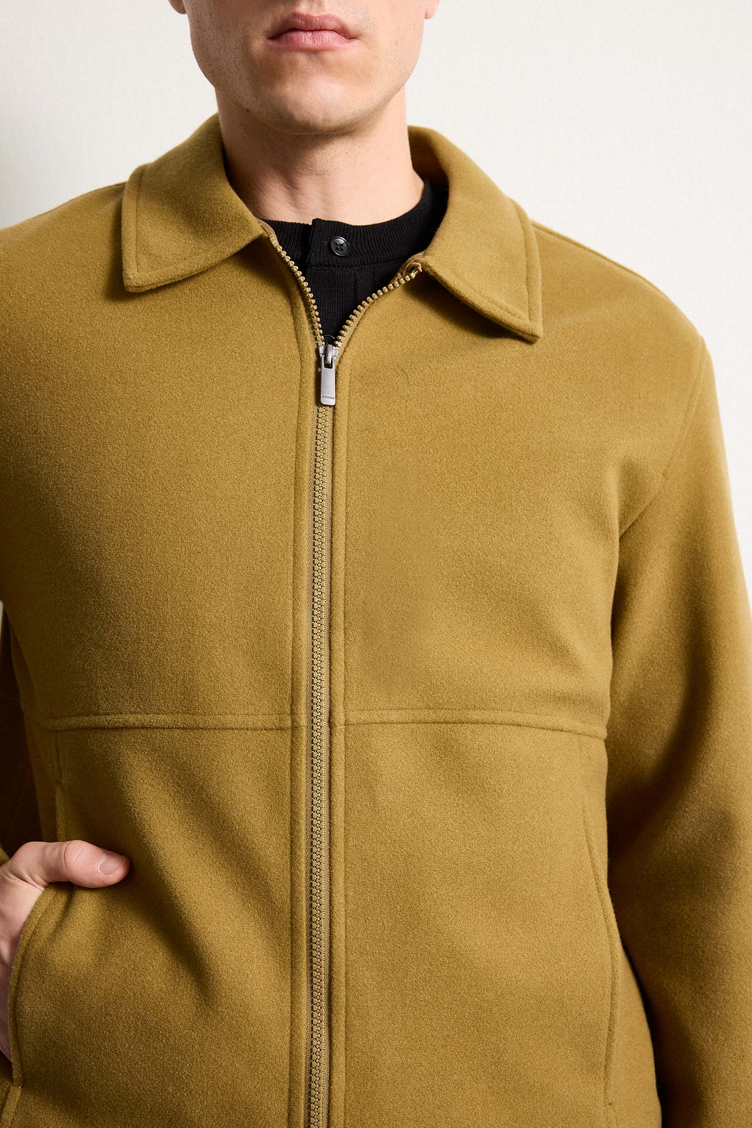 DeFacto Regular Fit Polo Yaka Kaşe Mont görsel 4