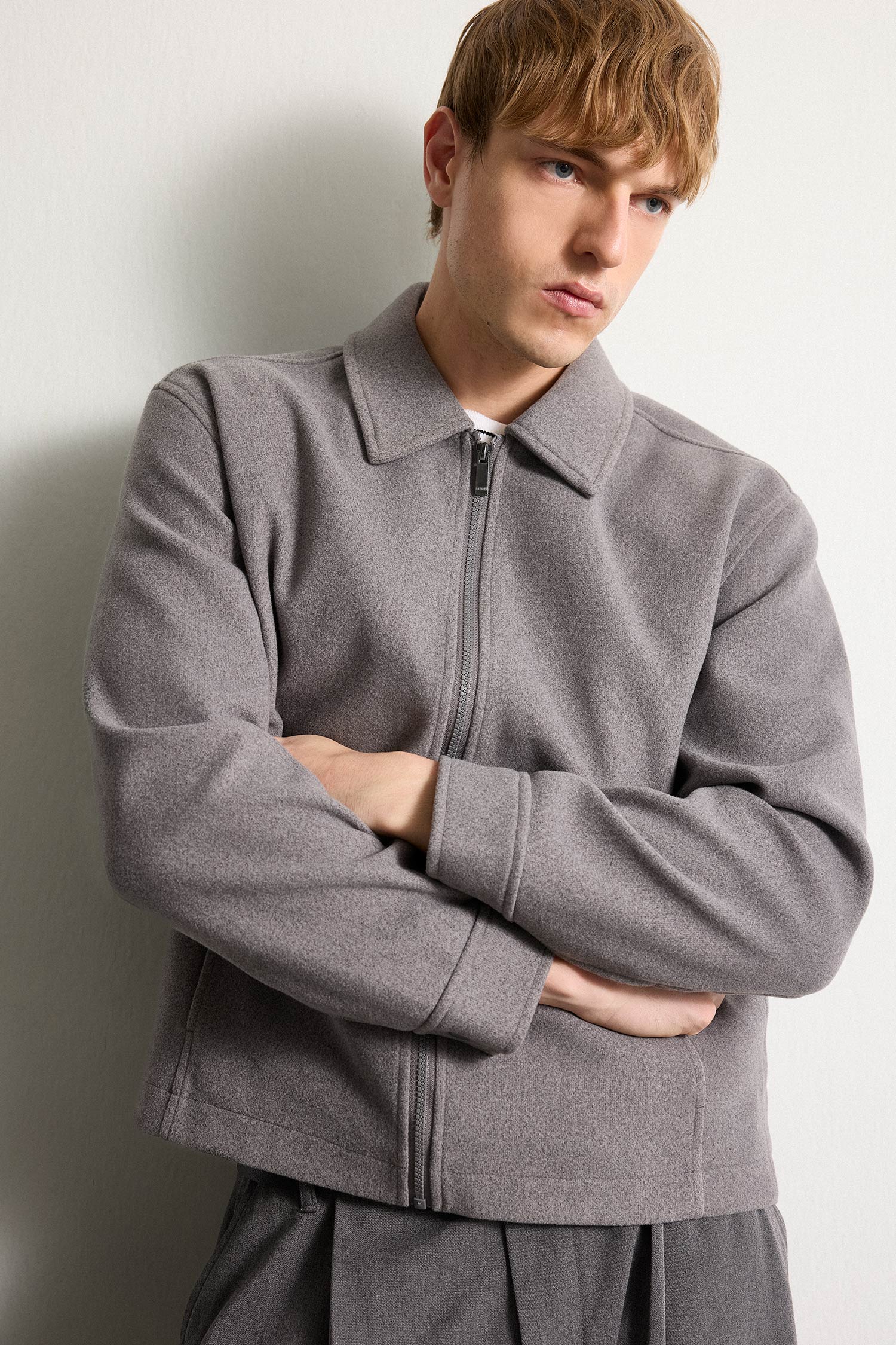 DeFacto Regular Fit Polo Yaka Kaşe Mont görsel 3