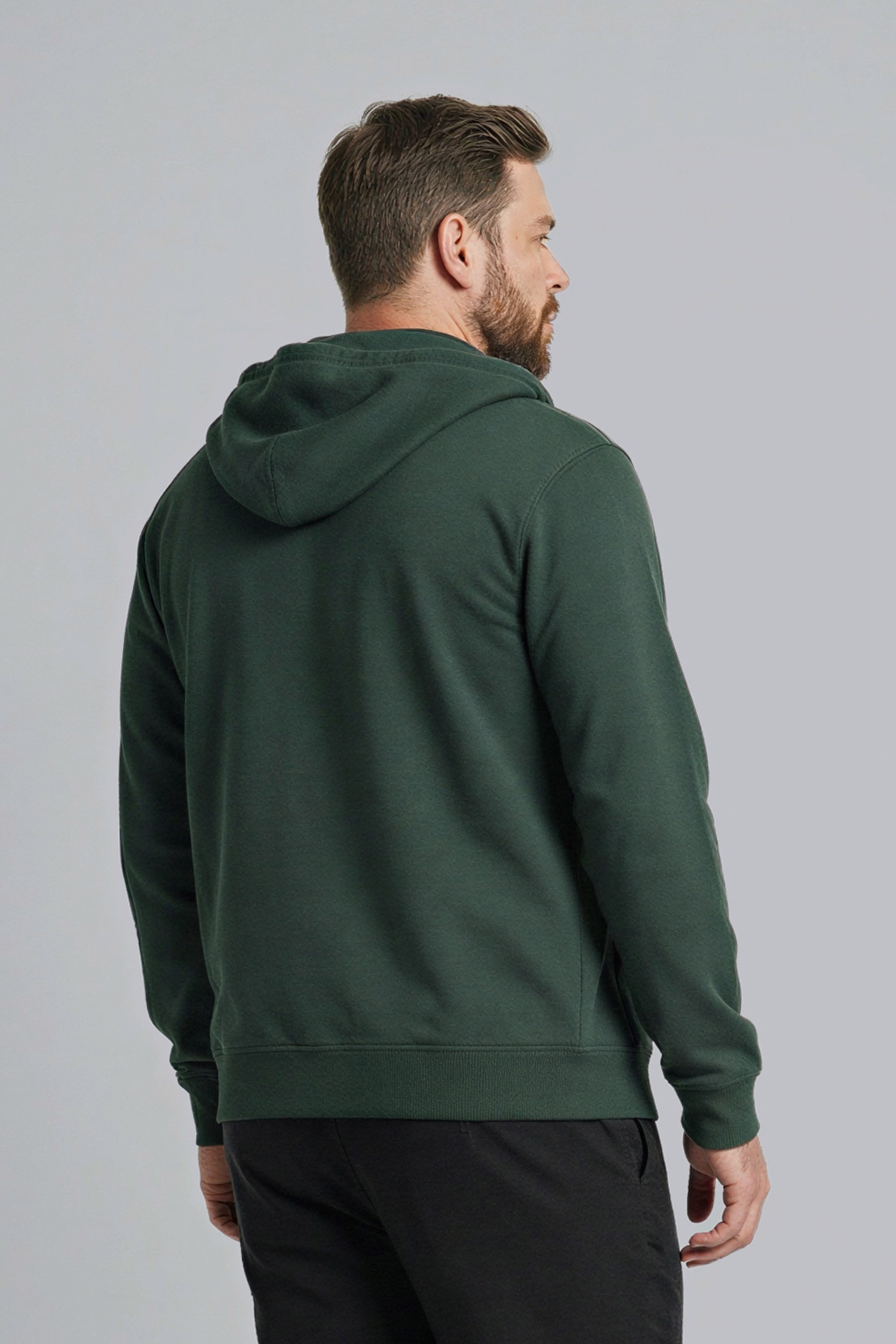 DeFacto %100 Pamuk Büyük Beden Kapüşonlu Fermuarlı Sweatshirt görsel 3