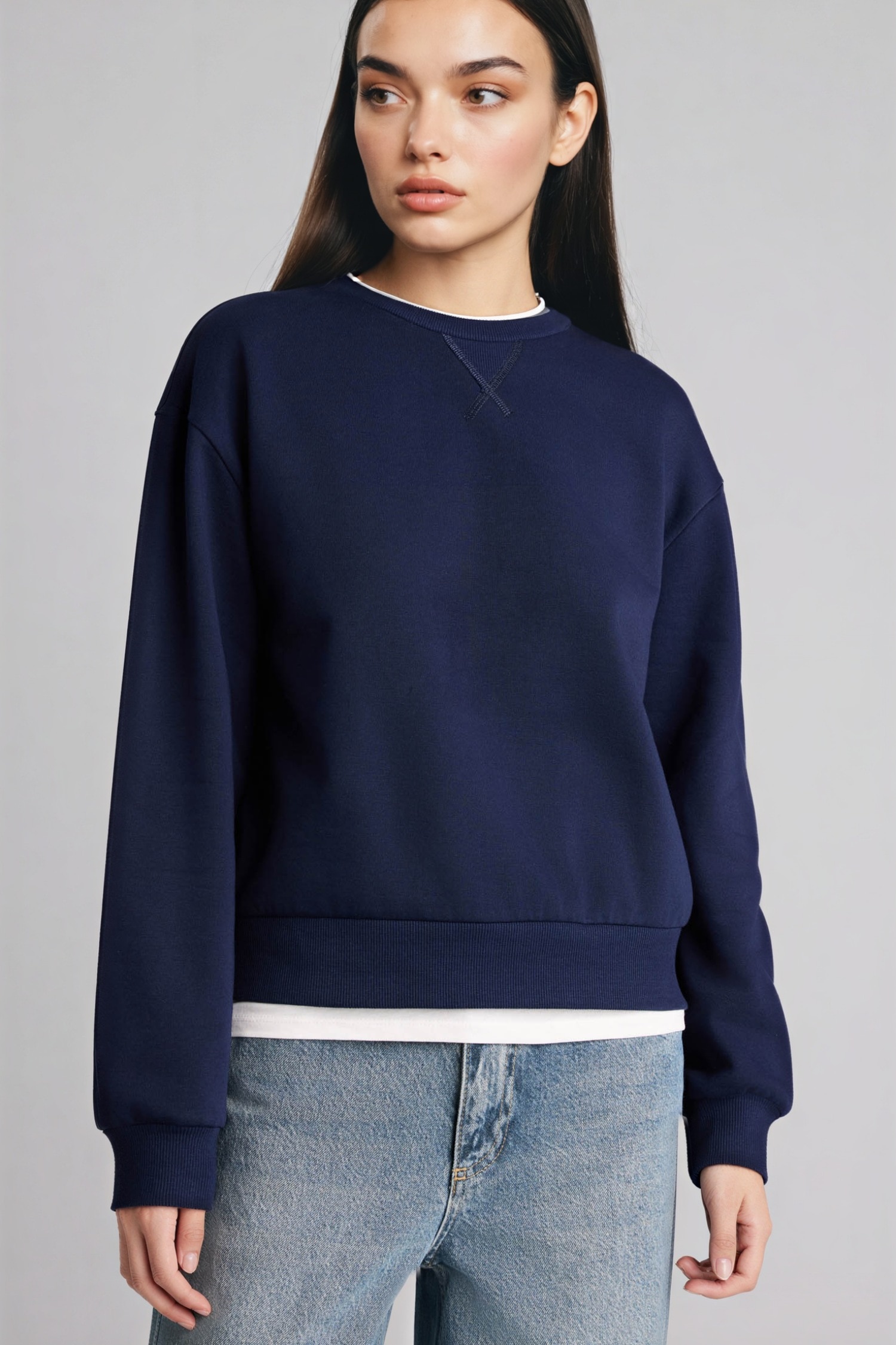 DeFacto Relax Fıt Basıc Düz Sweatshirt