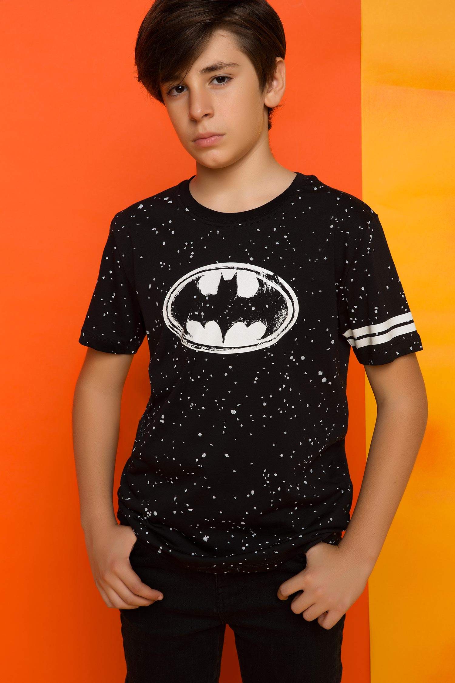 Defacto Batman Lisanslı Genç Erkek T-shirt. 1