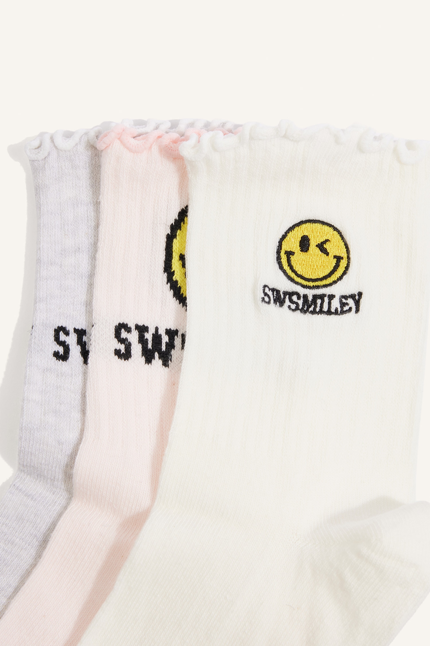 DeFacto SmileyWorld Pamuklu 3'Lü Çorap görsel 4