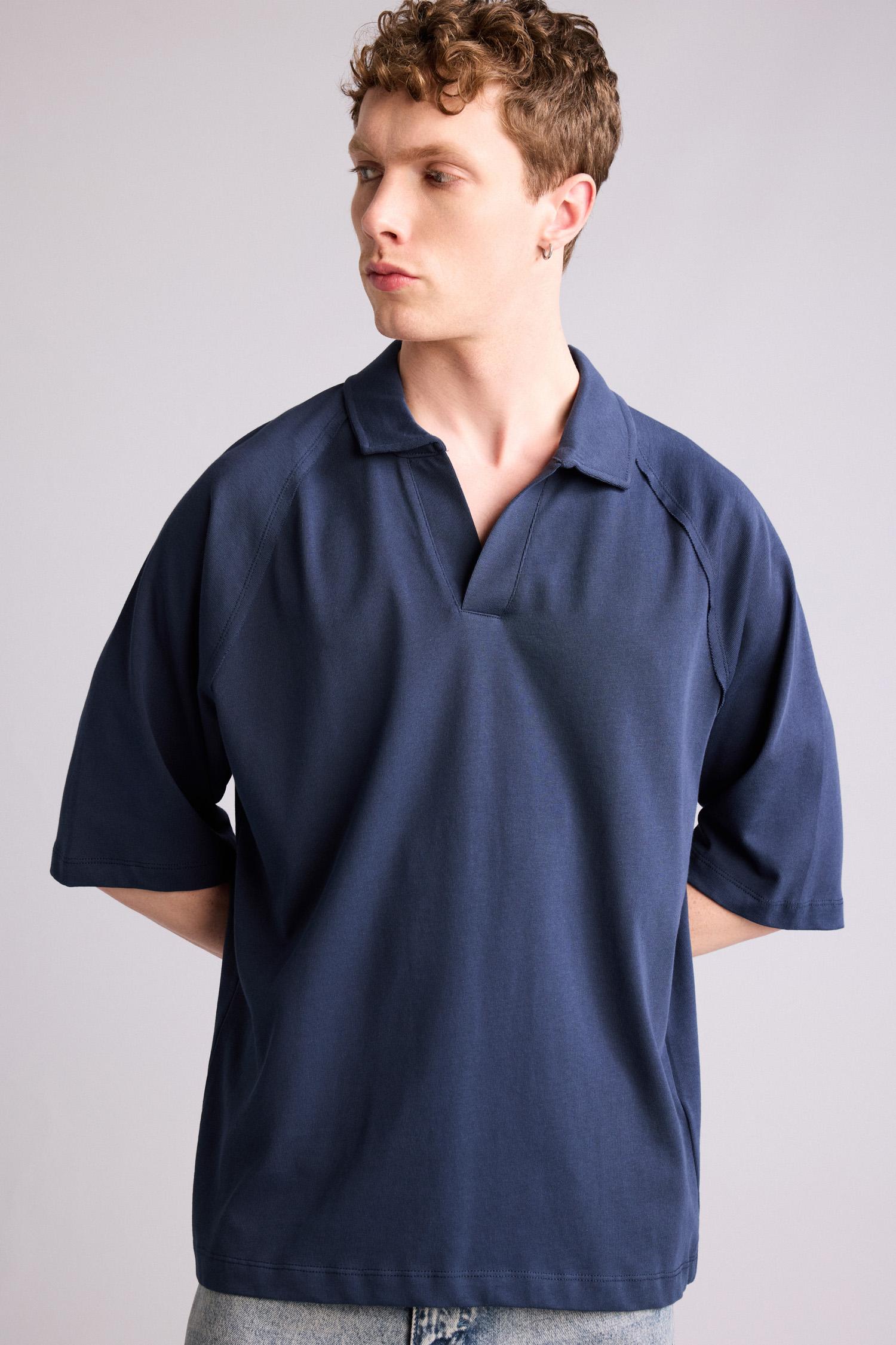 DeFacto %100 Pamuk Loose Fit Polo Tişört görsel 3