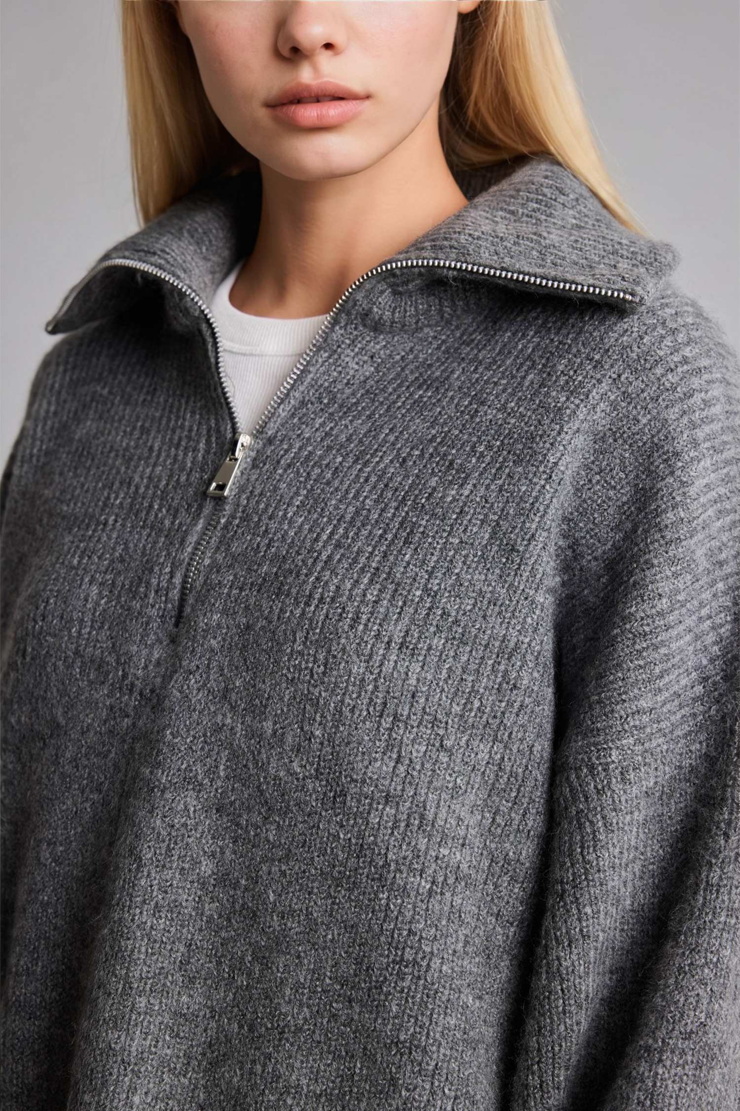 DeFacto Oversize Polo Yaka Kazak görsel 4