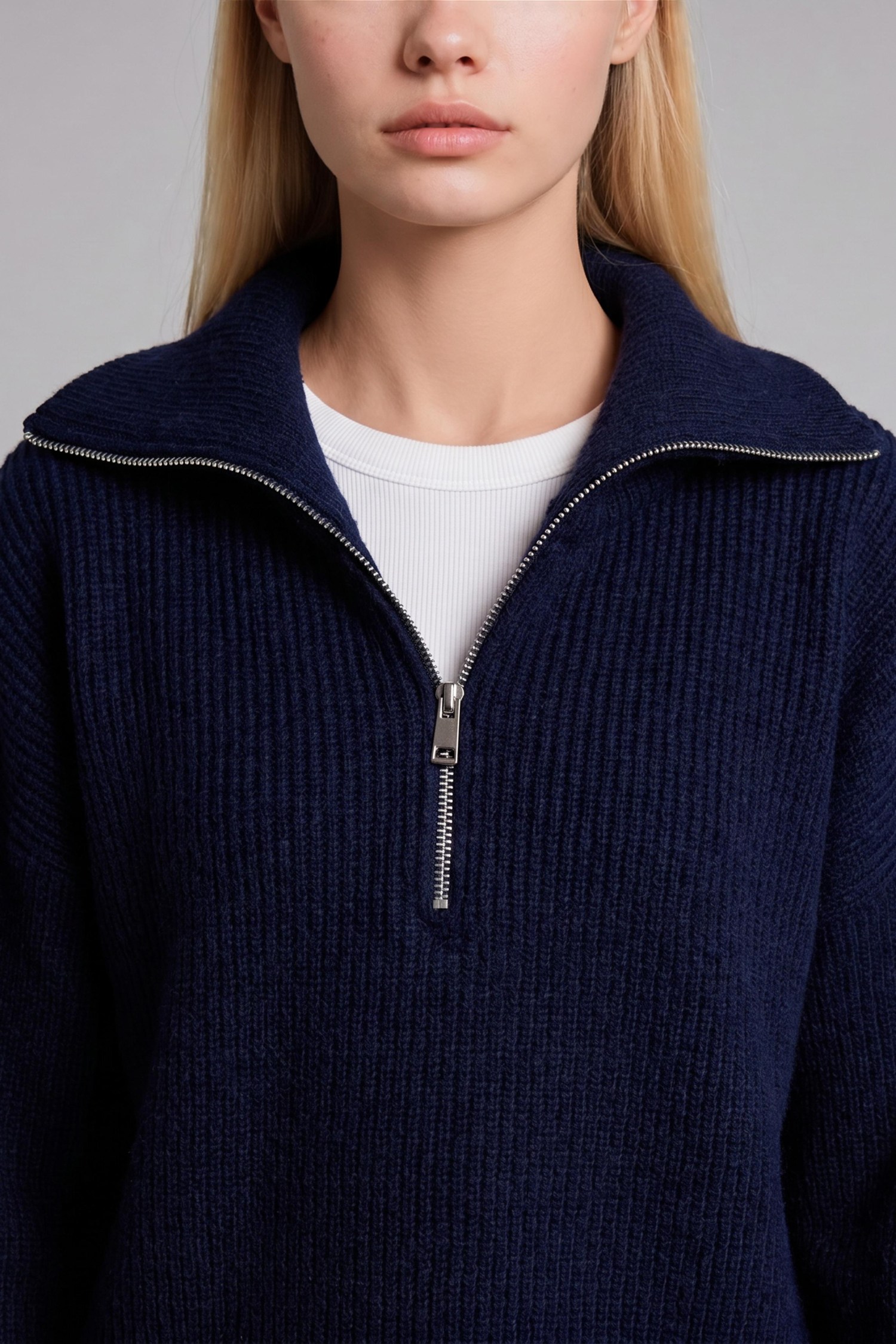 DeFacto Oversize Polo Yaka Kazak görsel 4