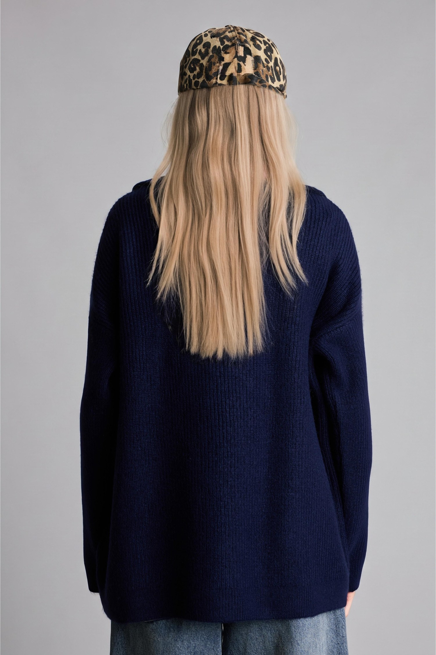 DeFacto Oversize Polo Yaka Kazak görsel 5