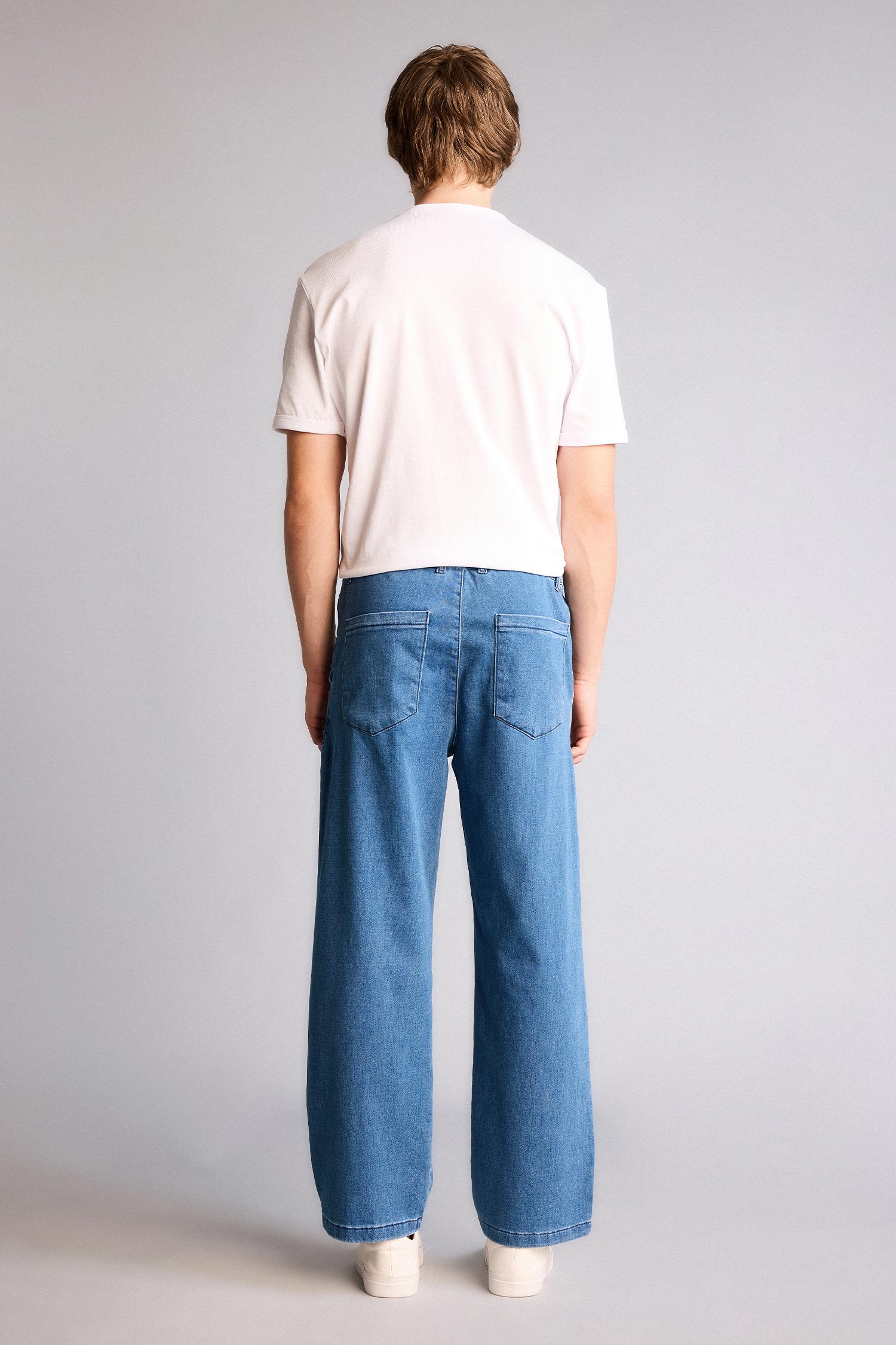 DeFacto Ultra Yumuşak Yumuşak Dokulu Wide Leg Jean Pantolon görsel 5