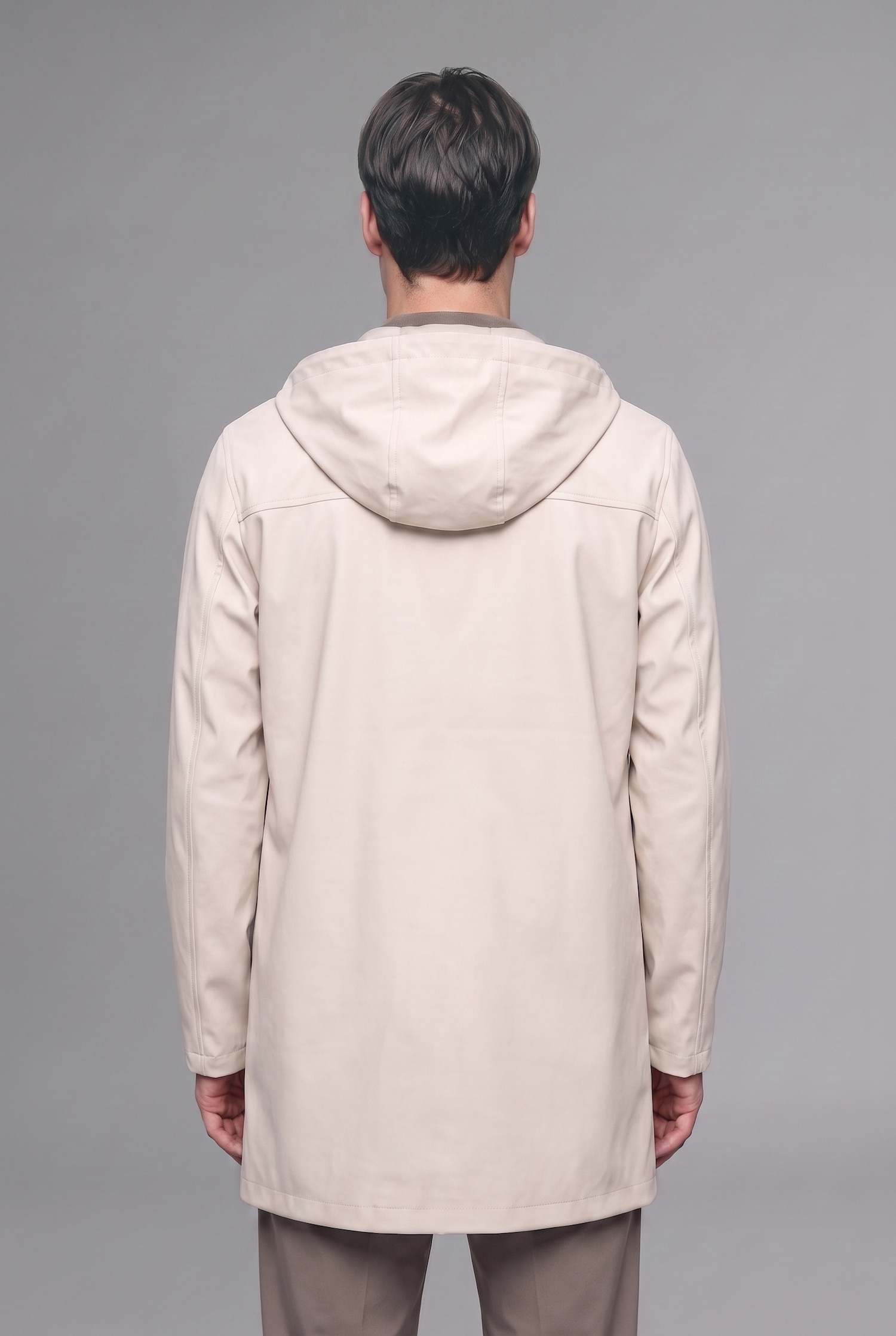DeFacto Regular Fit Kapüşonlu Suni Deri Parka görsel 5