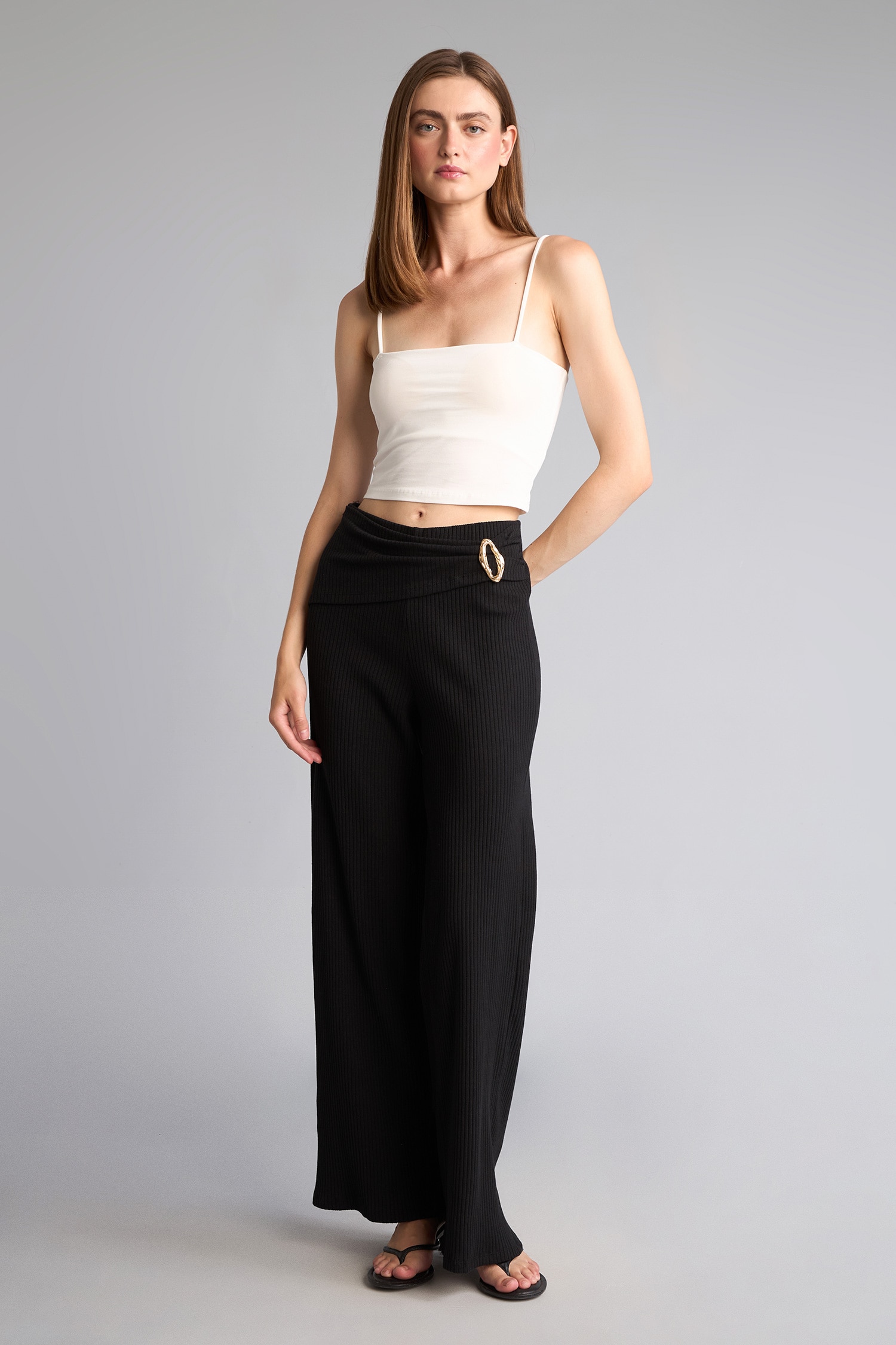 DeFacto Pamuklu Straight Fit Fitilli Pantolon