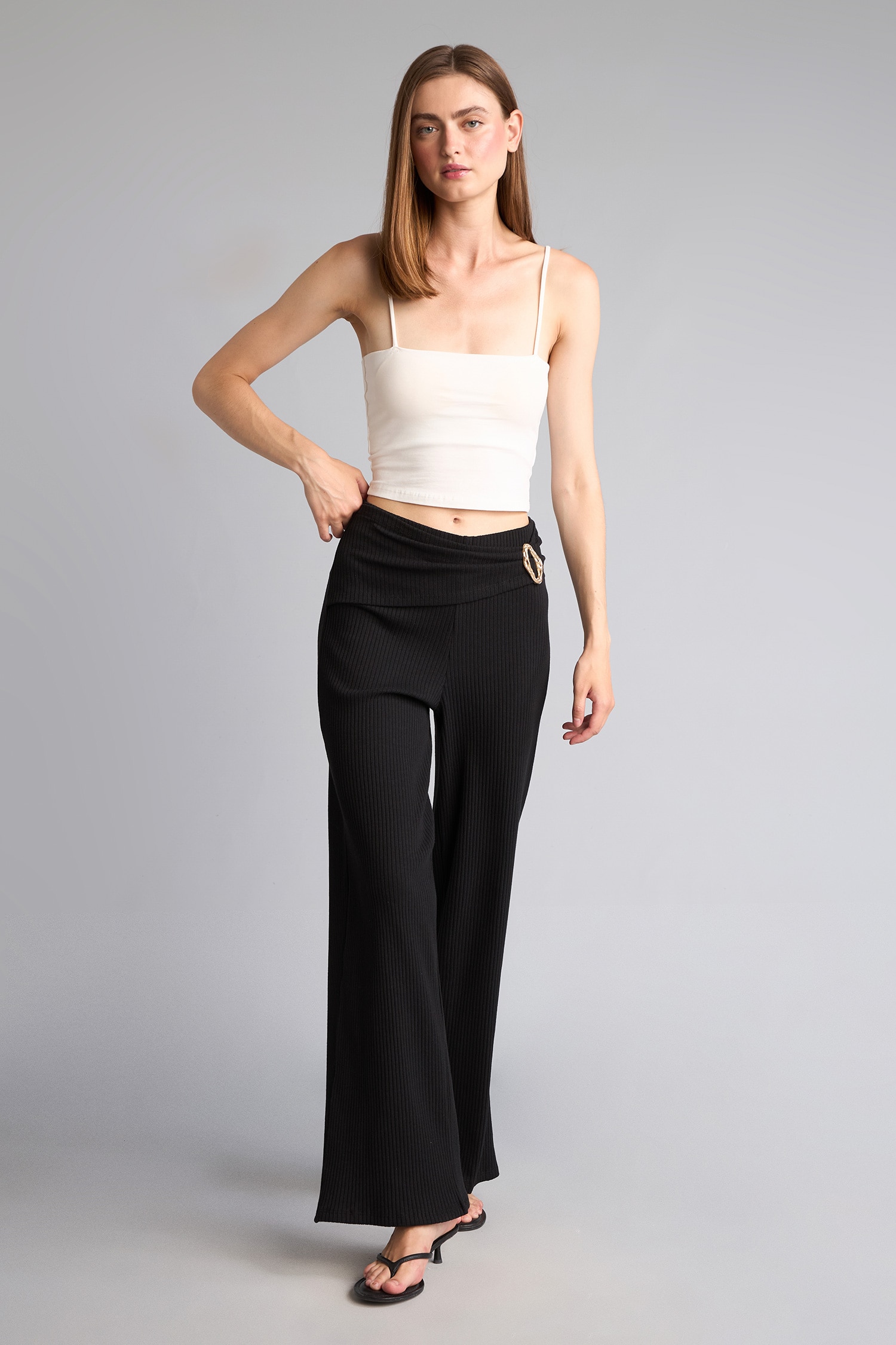 DeFacto Pamuklu Straight Fit Fitilli Pantolon görsel 2