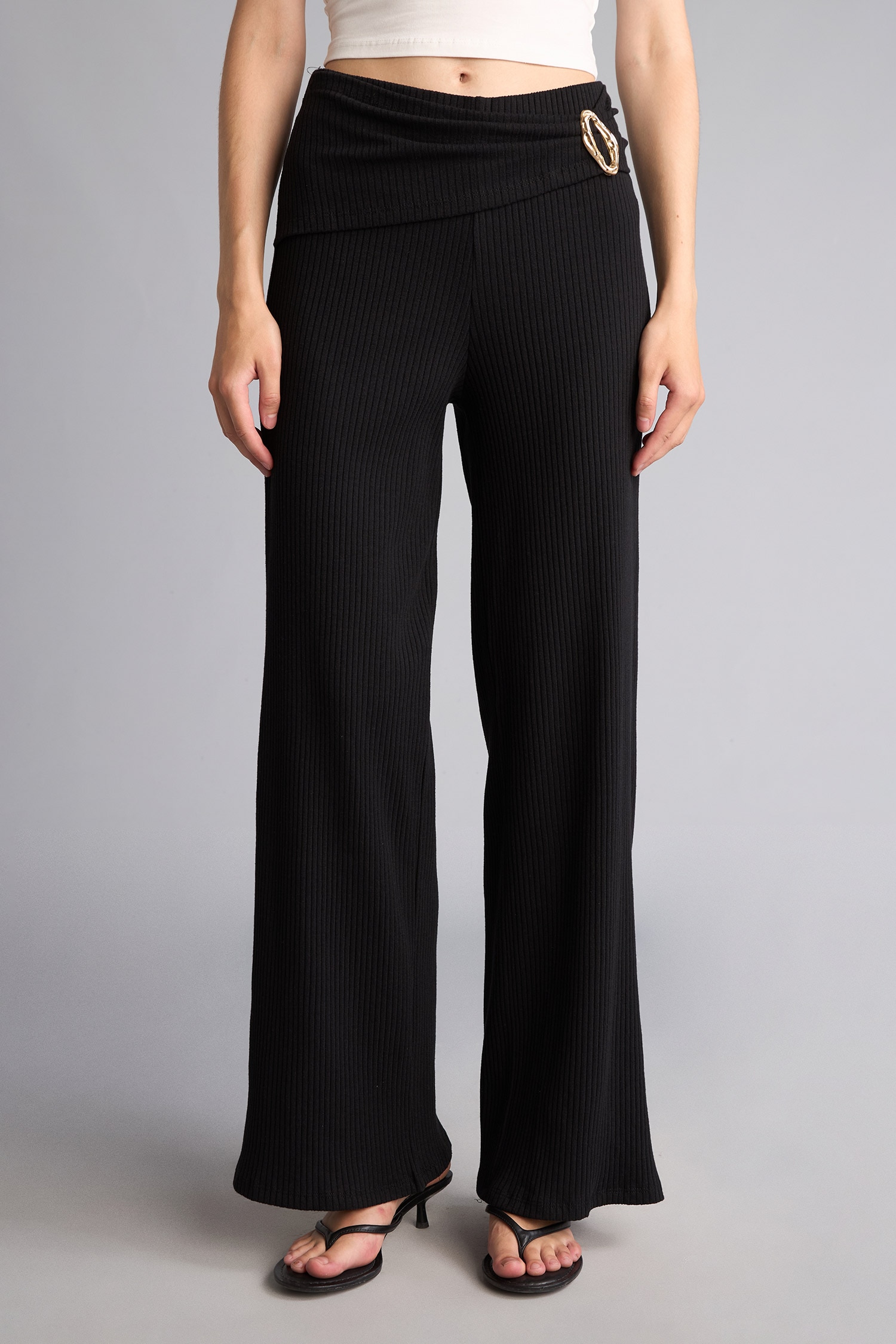 DeFacto Pamuklu Straight Fit Fitilli Pantolon görsel 3