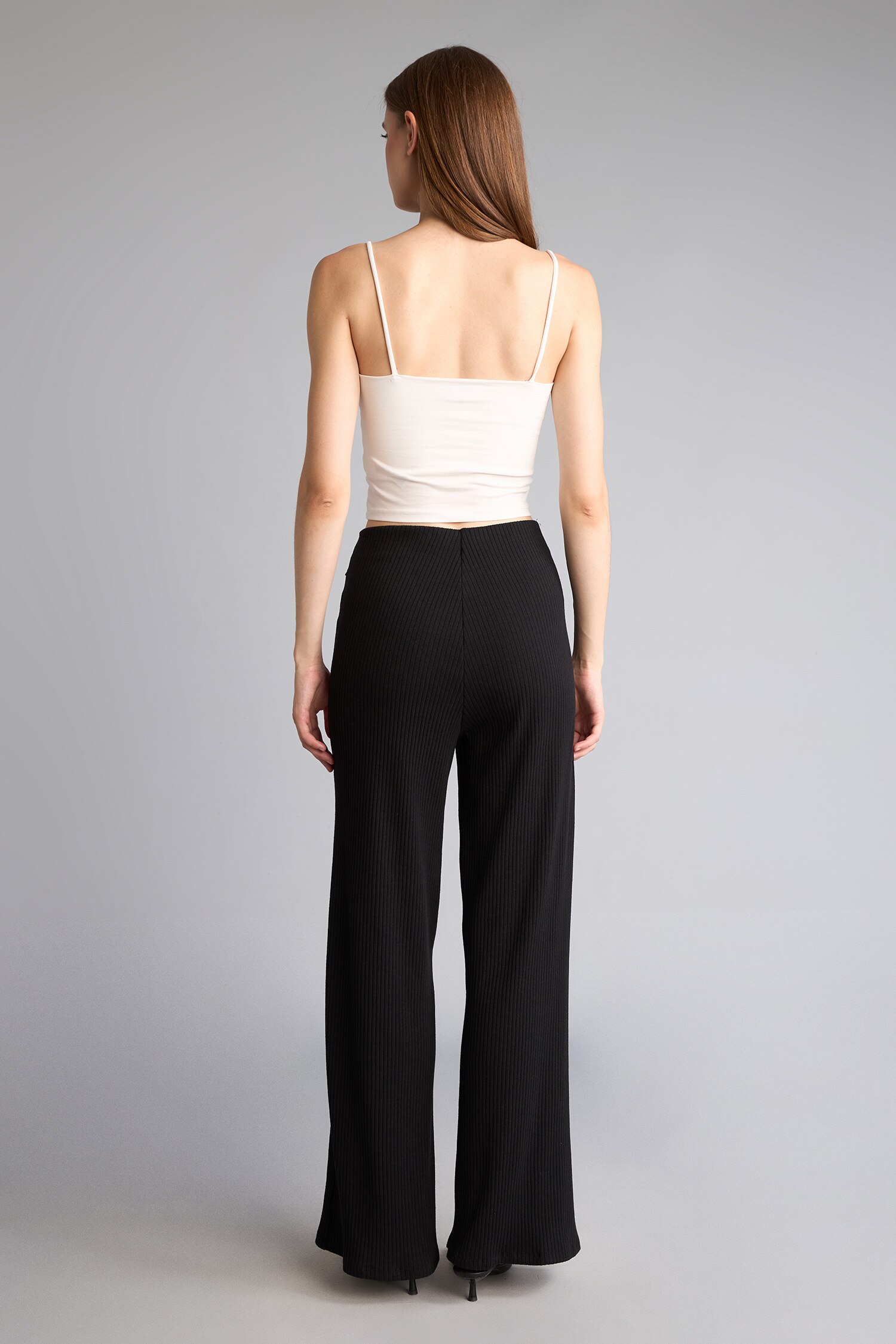DeFacto Pamuklu Straight Fit Fitilli Pantolon görsel 5
