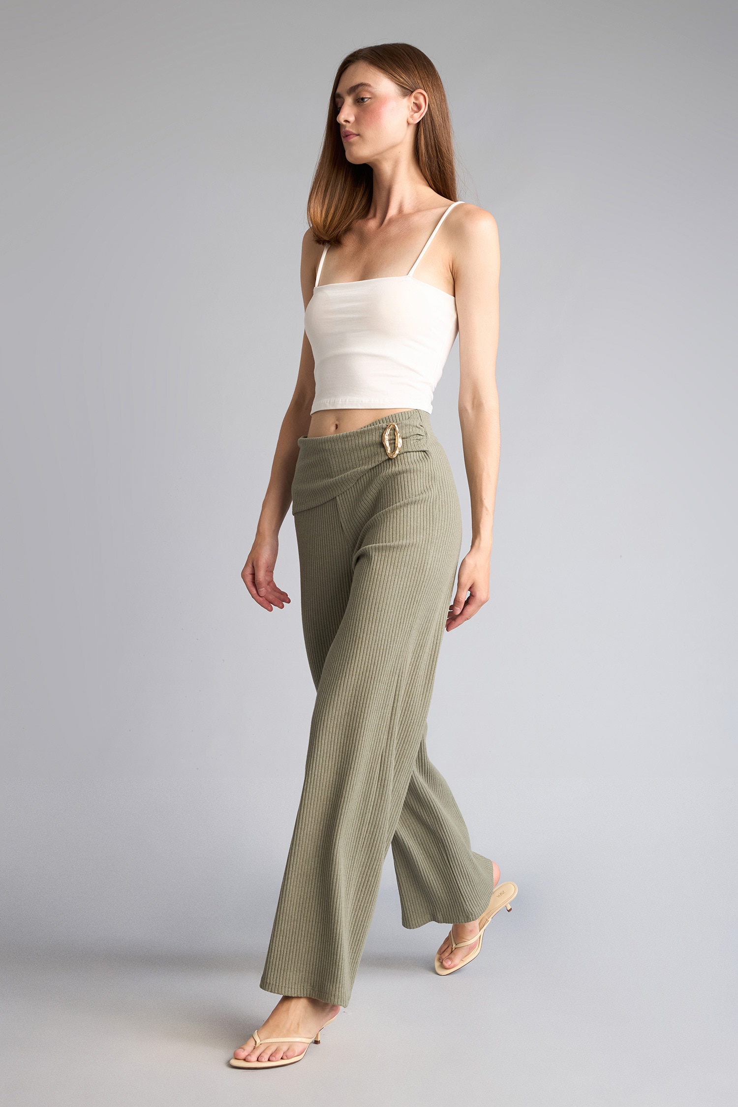 DeFacto Straight Fit Fitilli Pantolon görsel 2