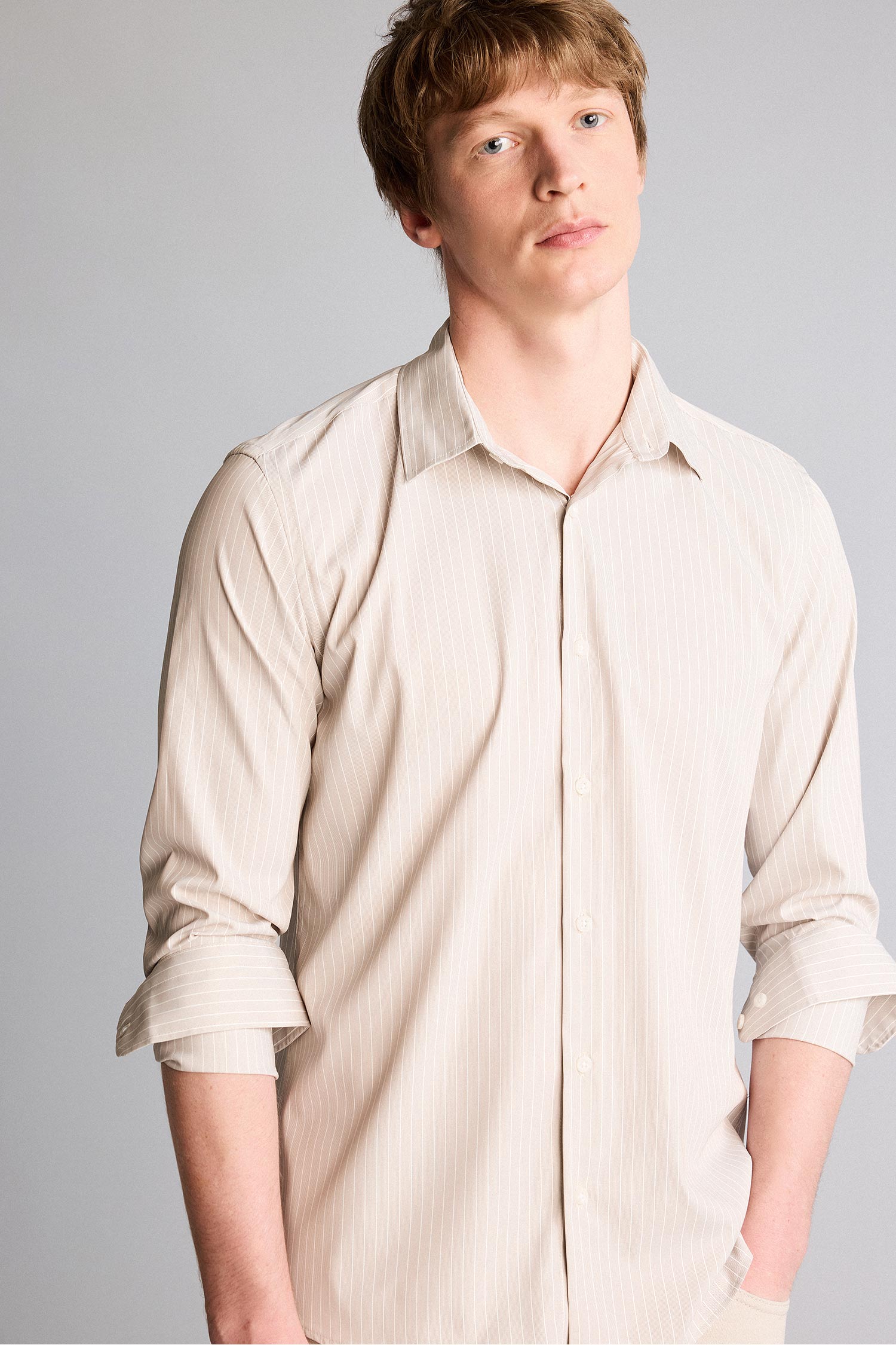 DeFacto Slim Fit Uzun kollu Poplin Gömlek