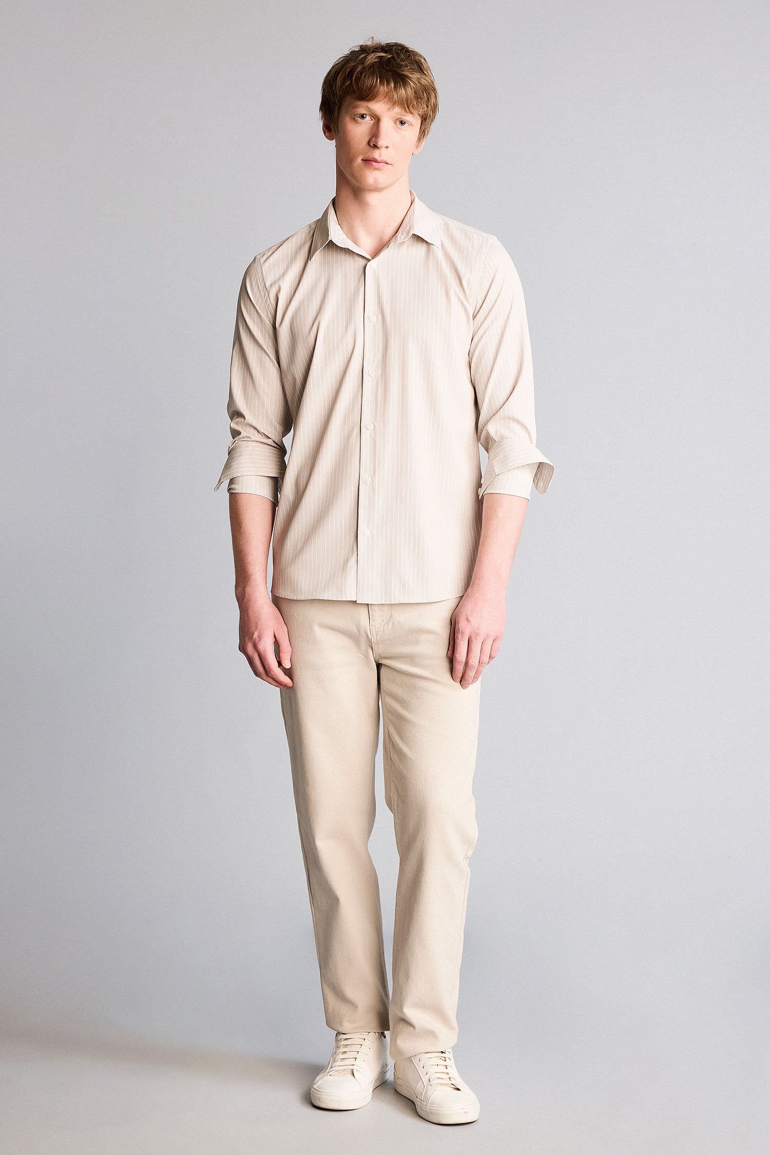 DeFacto Slim Fit Uzun kollu Poplin Gömlek görsel 2