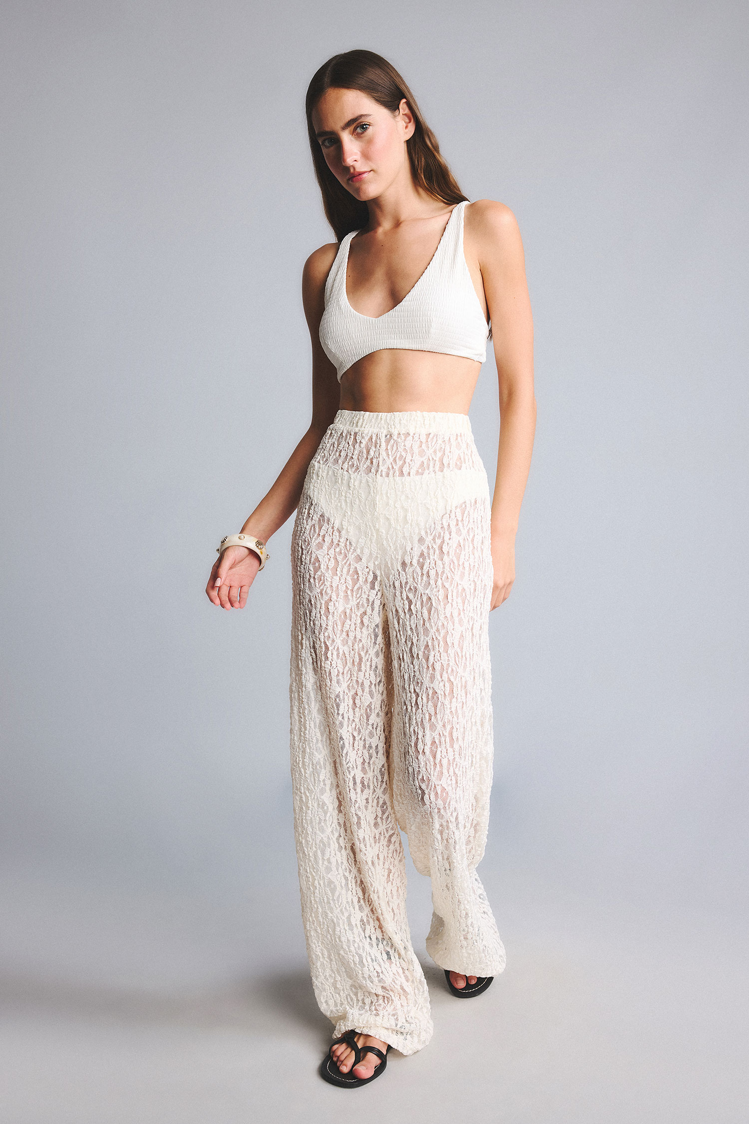 DeFacto Regular Fit Tül Plaj Pantolonu