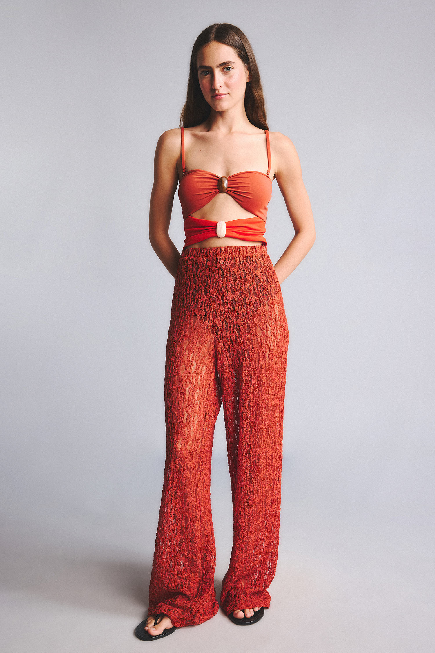 DeFacto Regular Fit Tül Plaj Pantolonu
