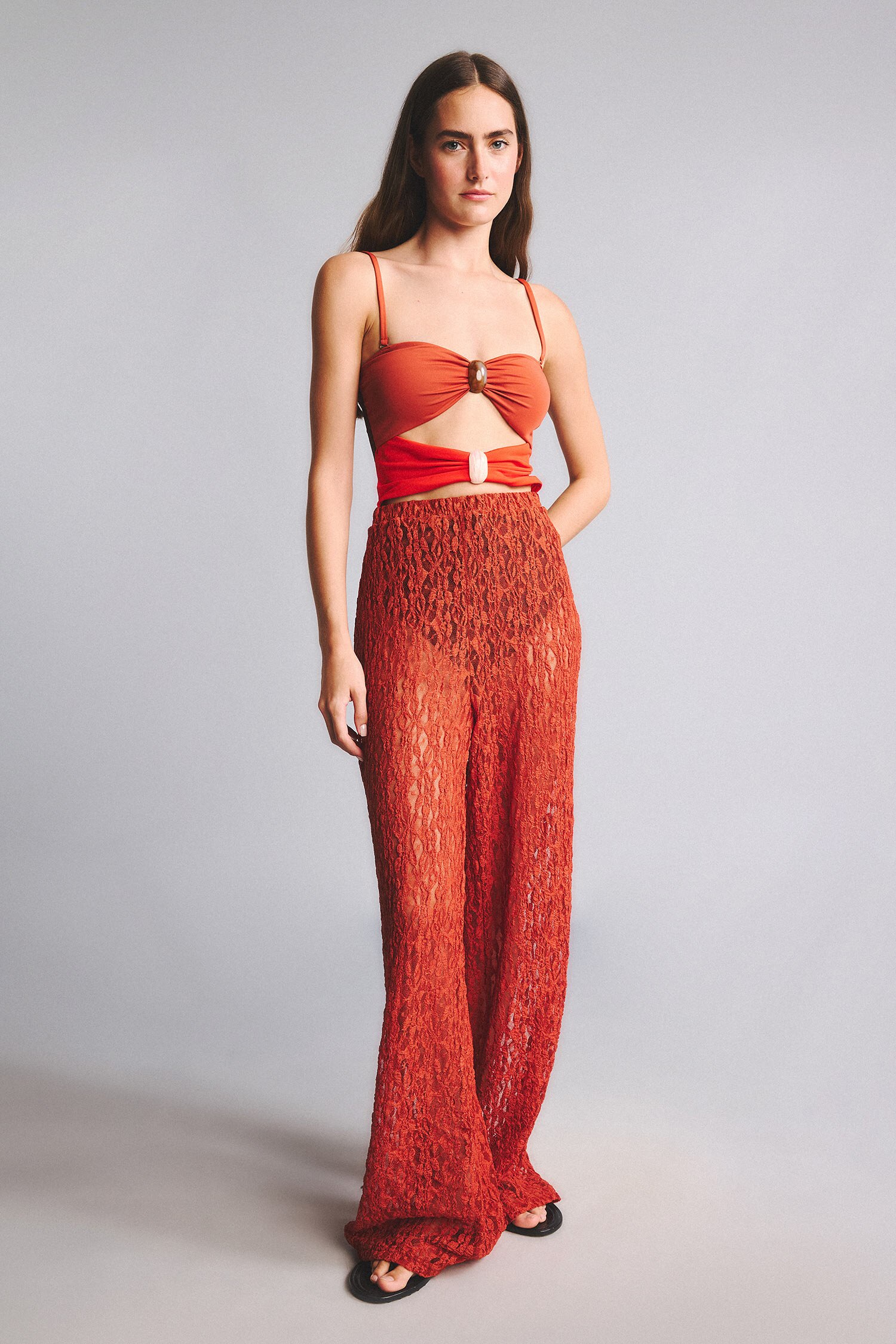 DeFacto Regular Fit Tül Plaj Pantolonu görsel 2