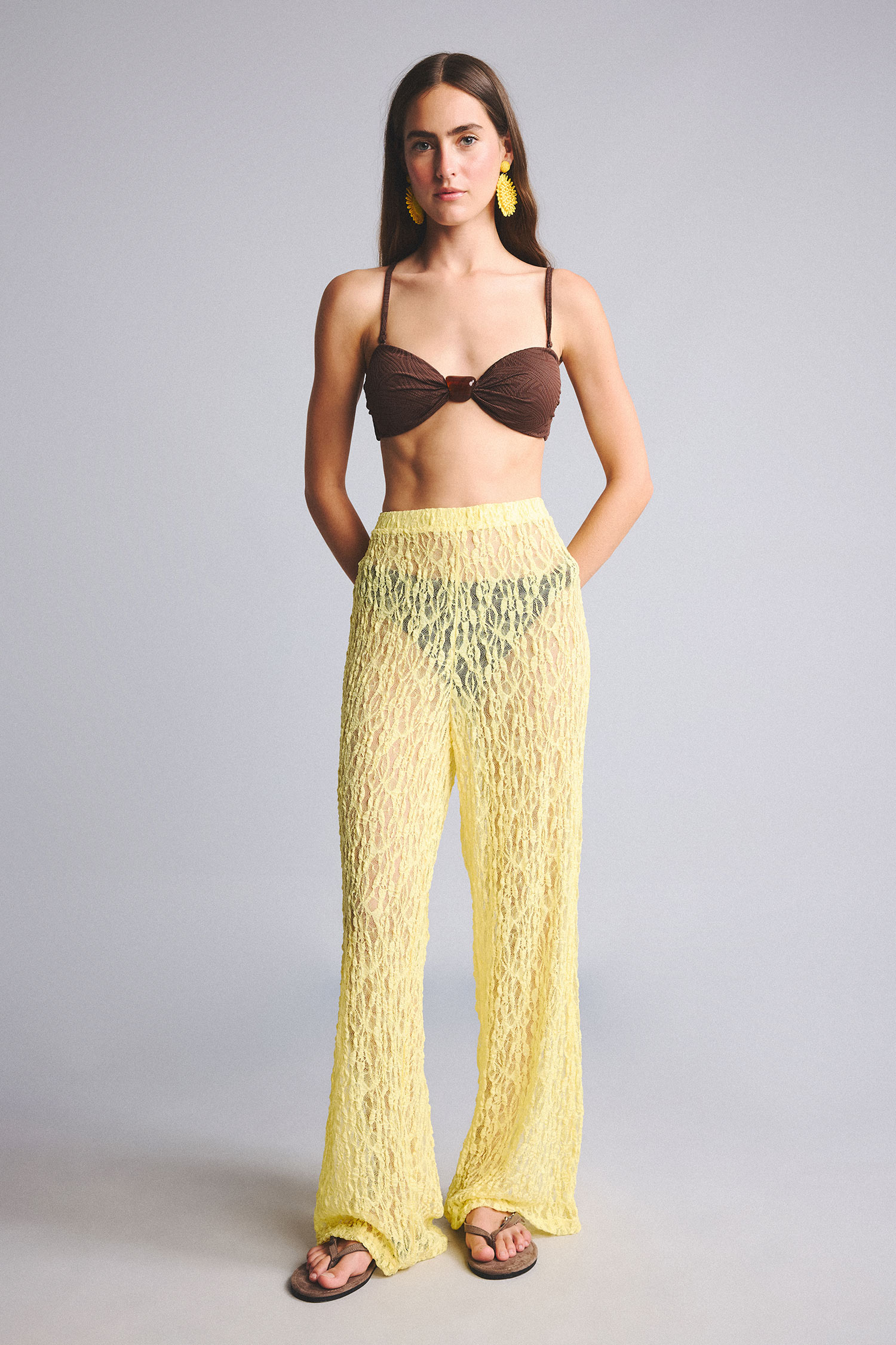 DeFacto Regular Fit Tül Plaj Pantolonu görsel 2