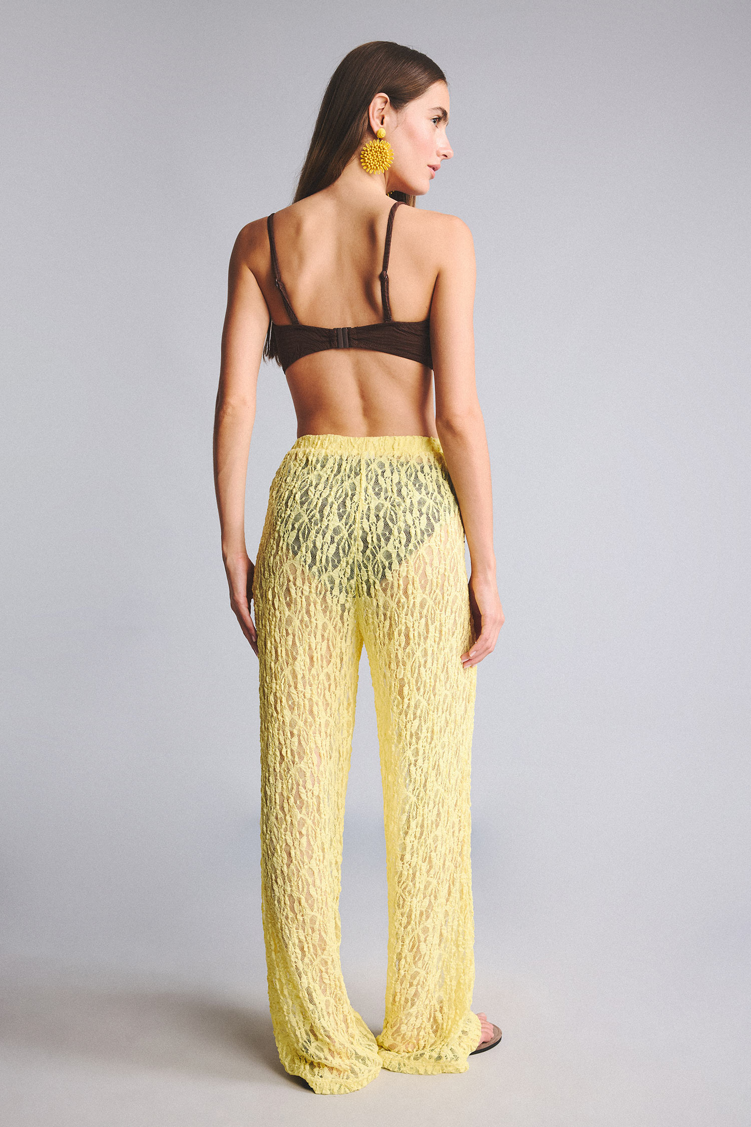 DeFacto Regular Fit Tül Plaj Pantolonu görsel 5
