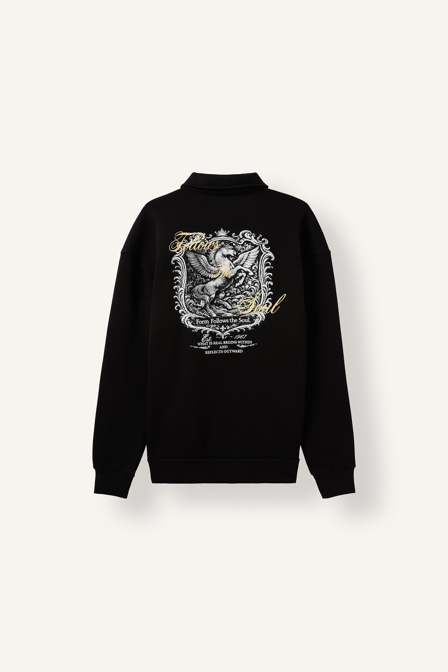 DeFacto Boxy Fit Polo Yaka İşlemeli Sweatshirt görsel 8