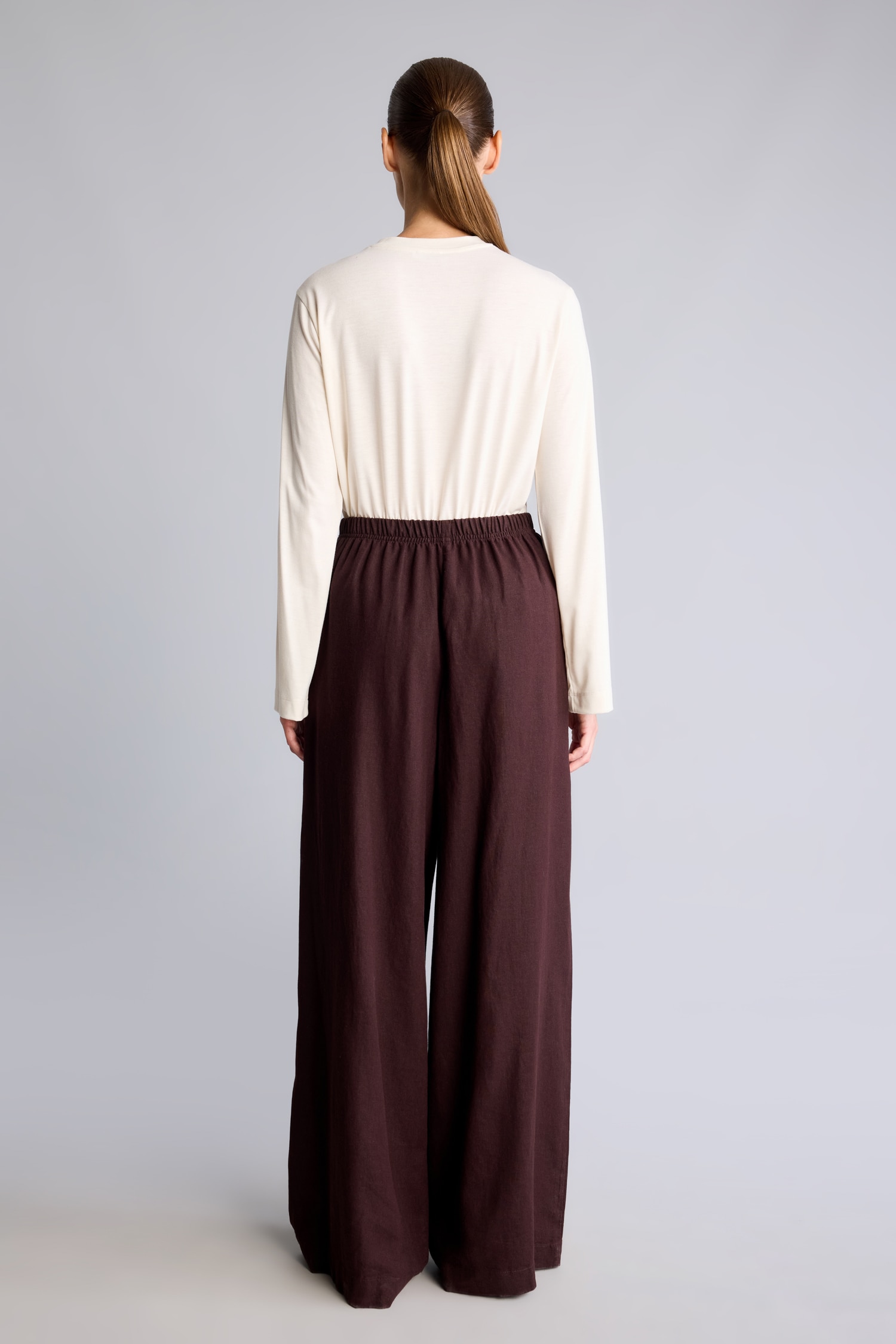 DeFacto Regular Fit Geniş Paça Keten Pantolon görsel 6