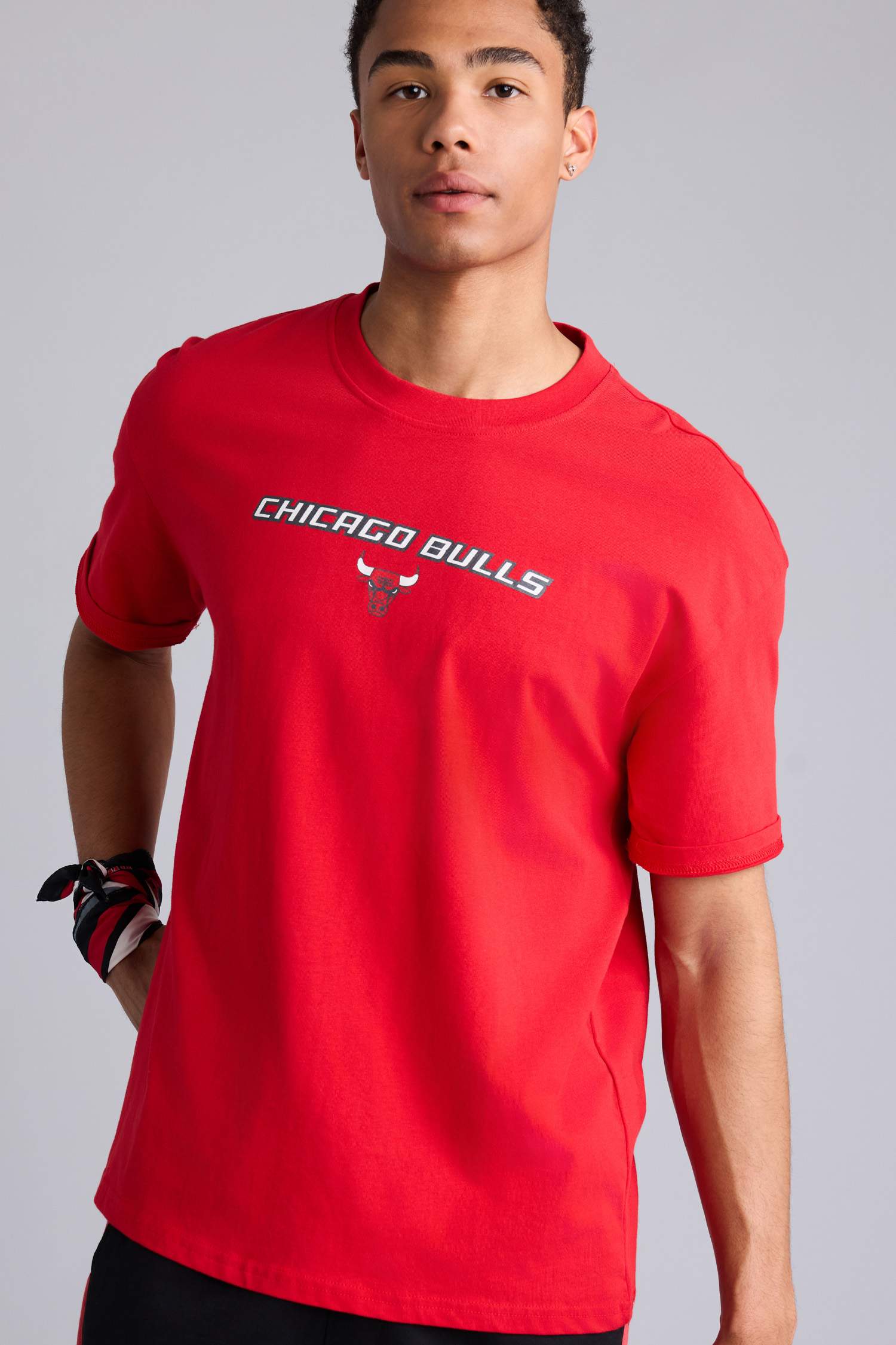 Kırmızı Erkek NBA Chıcago Bulls Oversıze Kısa Kollu Tişört 3444421