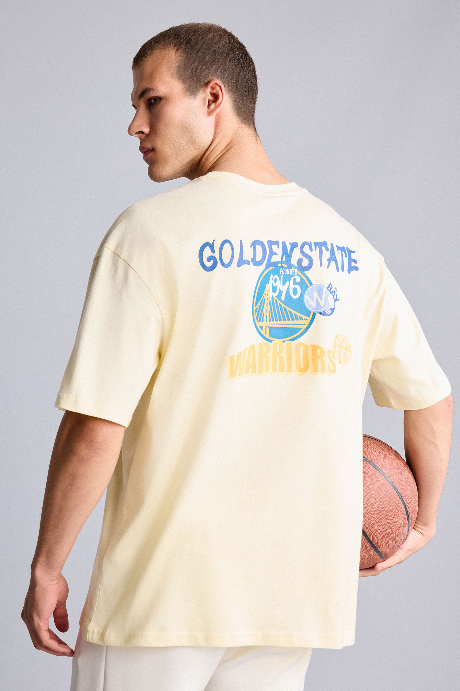 DeFacto %100 Pamuk NBA Golden State Warrıors Oversıze Tişört
