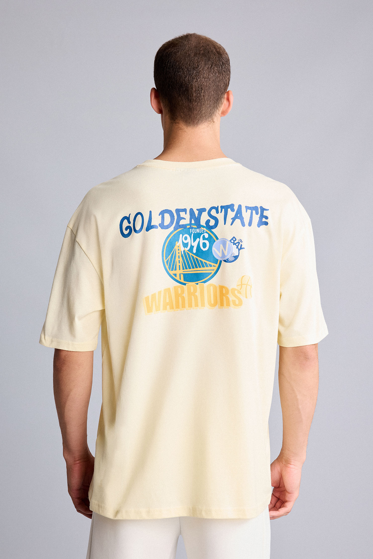 DeFacto %100 Pamuk NBA Golden State Warrıors Oversıze Tişört görsel 6