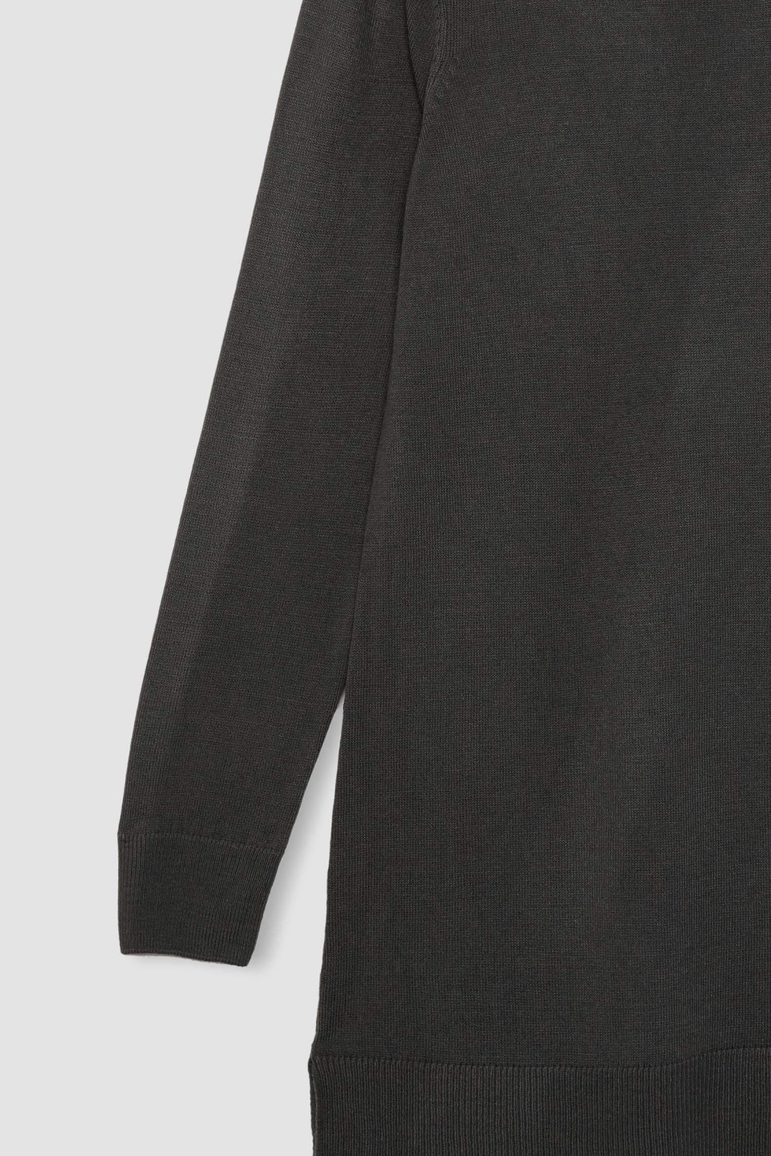 Regular Fit Crew Neck Slit Basic Knitted Pullover Tunic