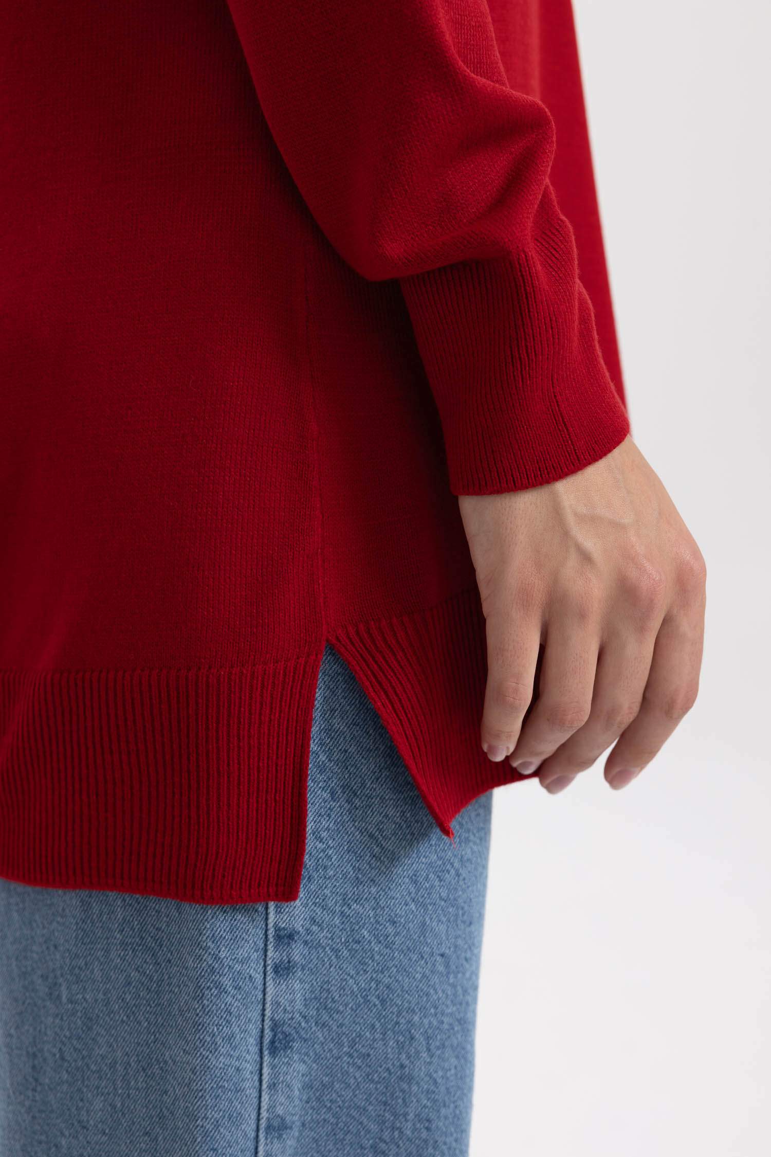 تونيك قصة عادية بياقة مستديرة