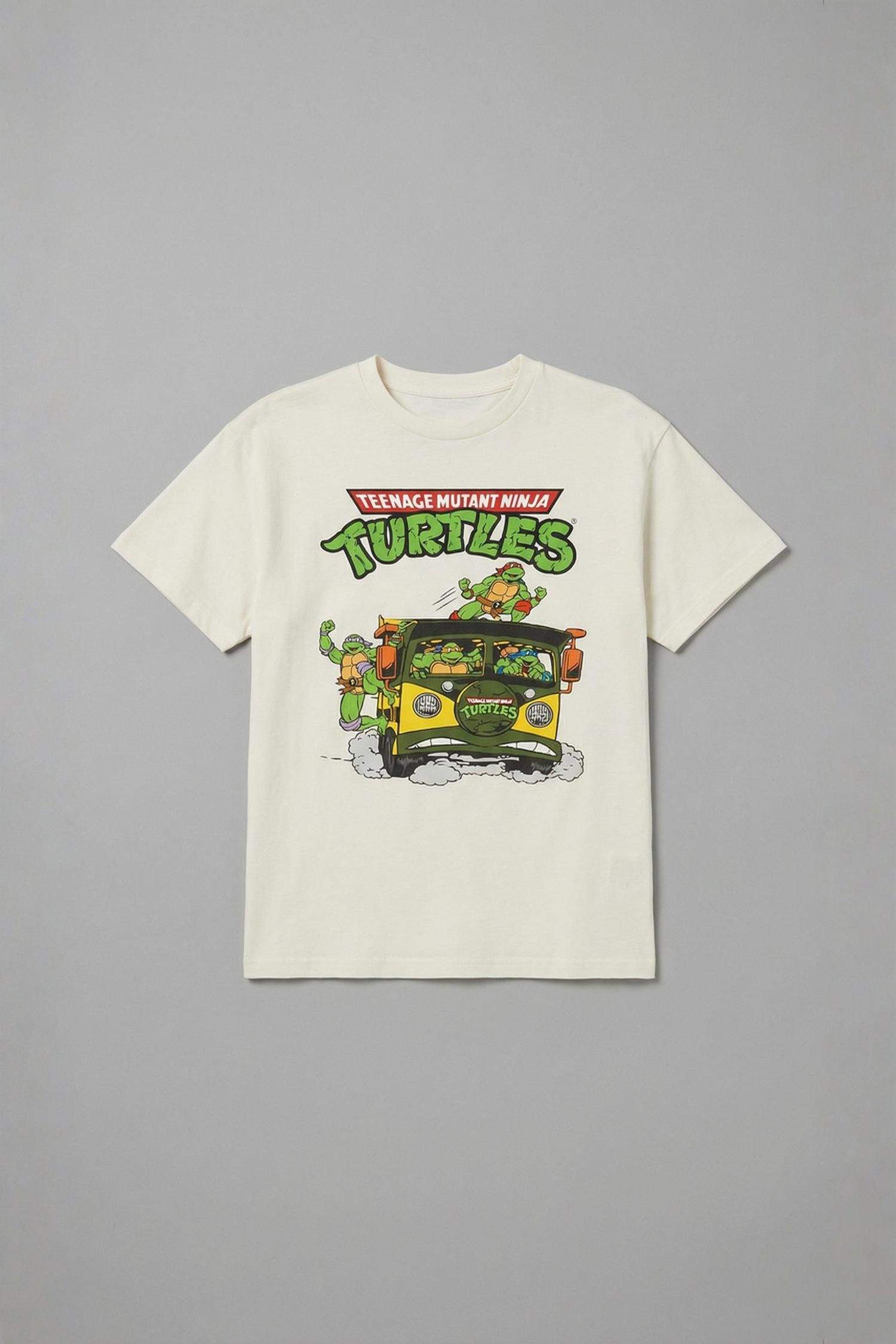 Ekru Erkek Çocuk - Genç Erkek %100 Pamuk Nınja Turtles-Retro New