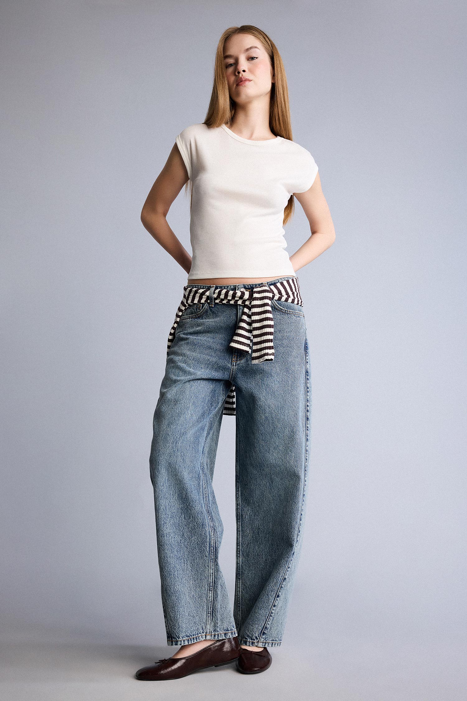 DeFacto Barrel Fit Yüksek Bel Jean Pantolon