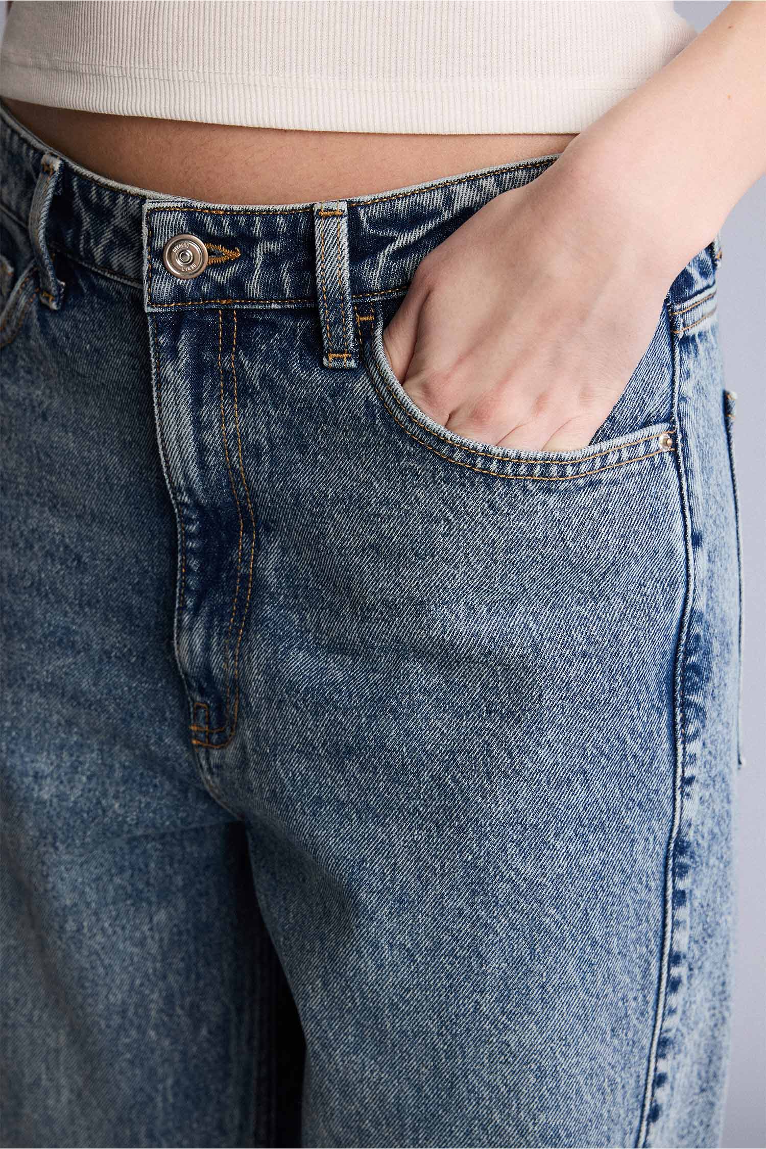 DeFacto Barrel Fit Yüksek Bel Jean Pantolon görsel 4