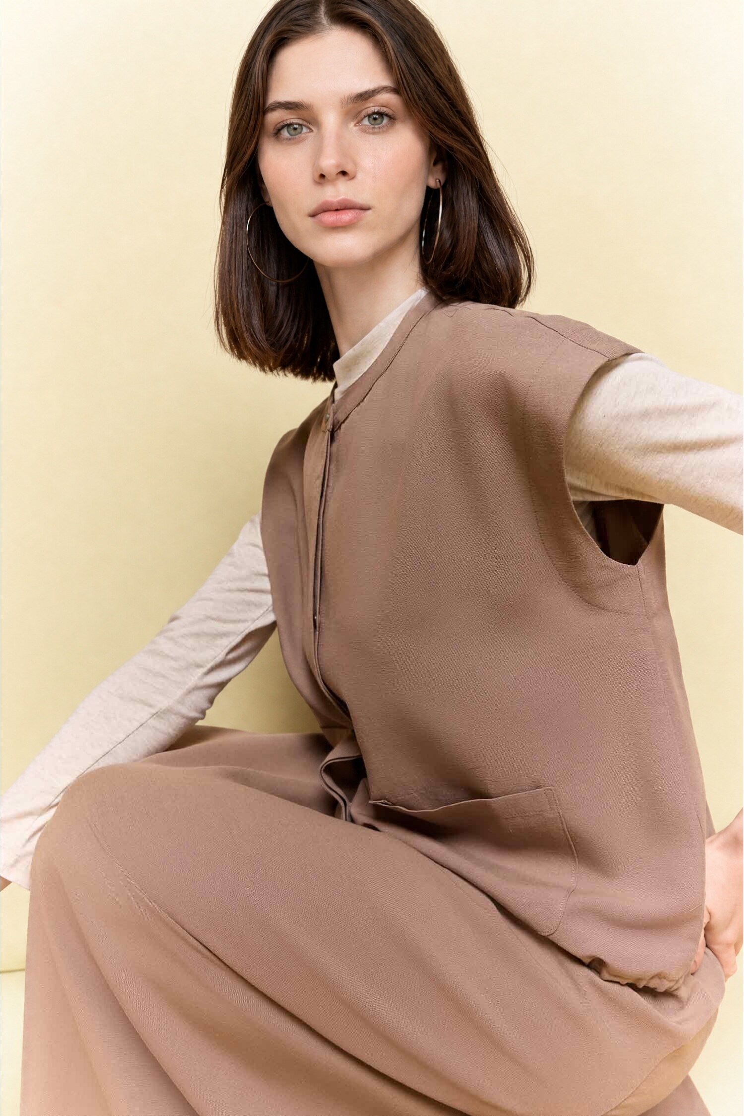 DeFacto Keten Karışımlı Regular Fit Yelek görsel 3