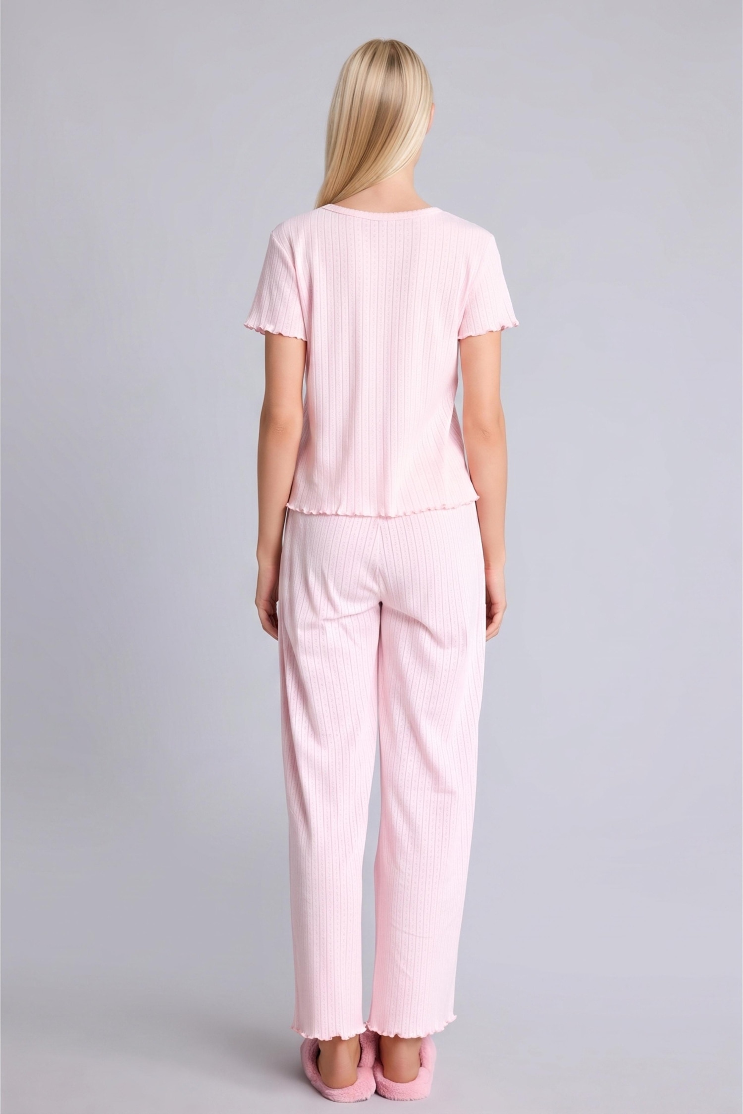 DeFacto Regular Fıt Kısa Kollu Ayıcıklı Pijama Takımı görsel 7