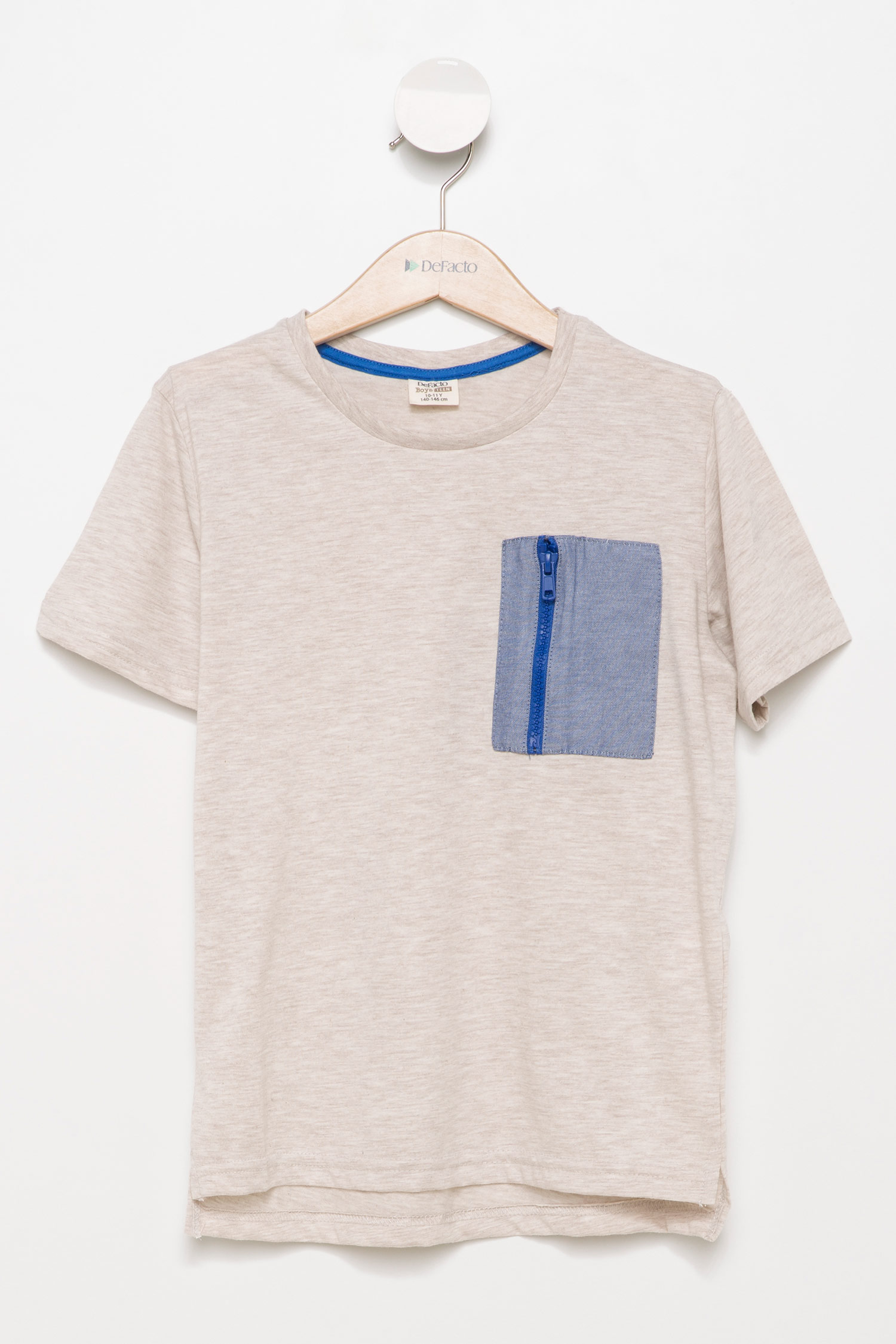 Defacto Fermuar Cepli Genç Erkek T-shirt. 3