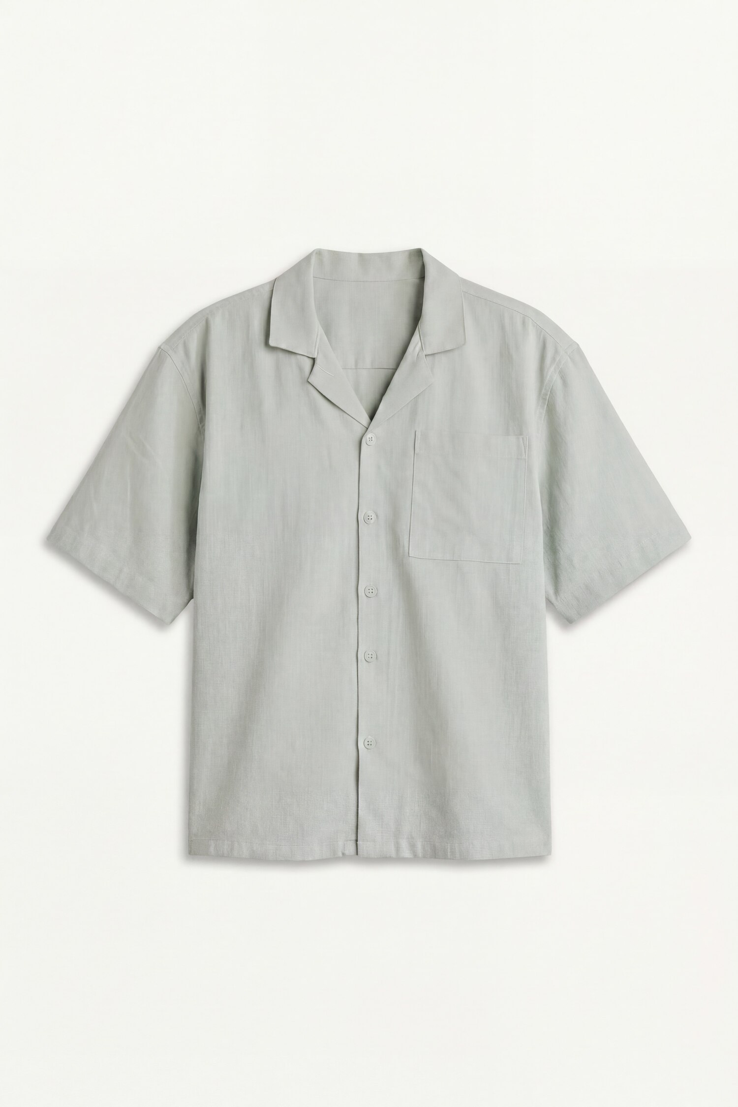 Boxy Fit Apache Neck Woven Short Sleeve Shirt