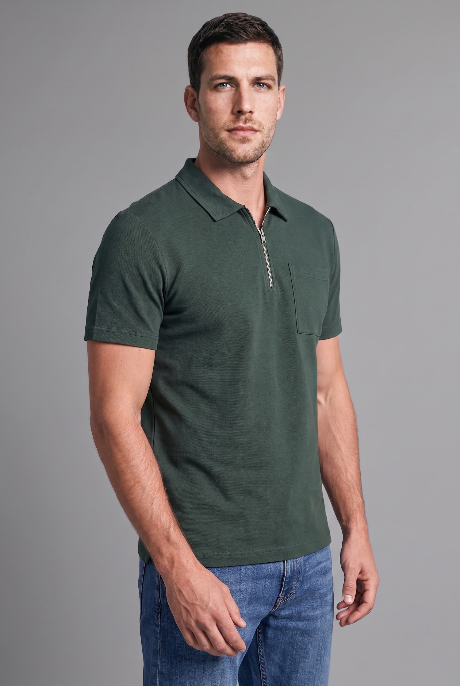 DeFacto Yarım Fermuarlı Basic Polo Tişört