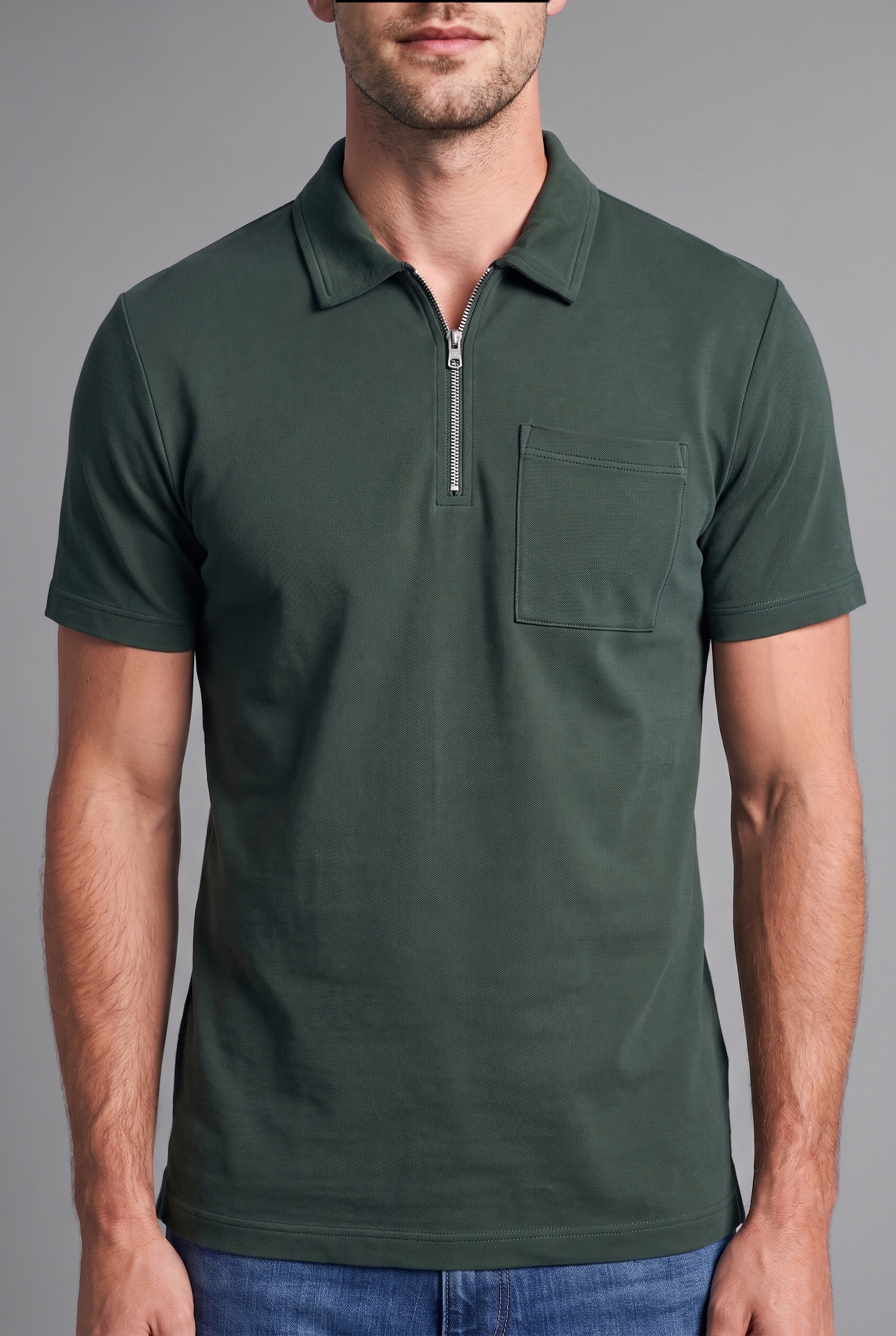 DeFacto Yarım Fermuarlı Basic Polo Tişört görsel 5