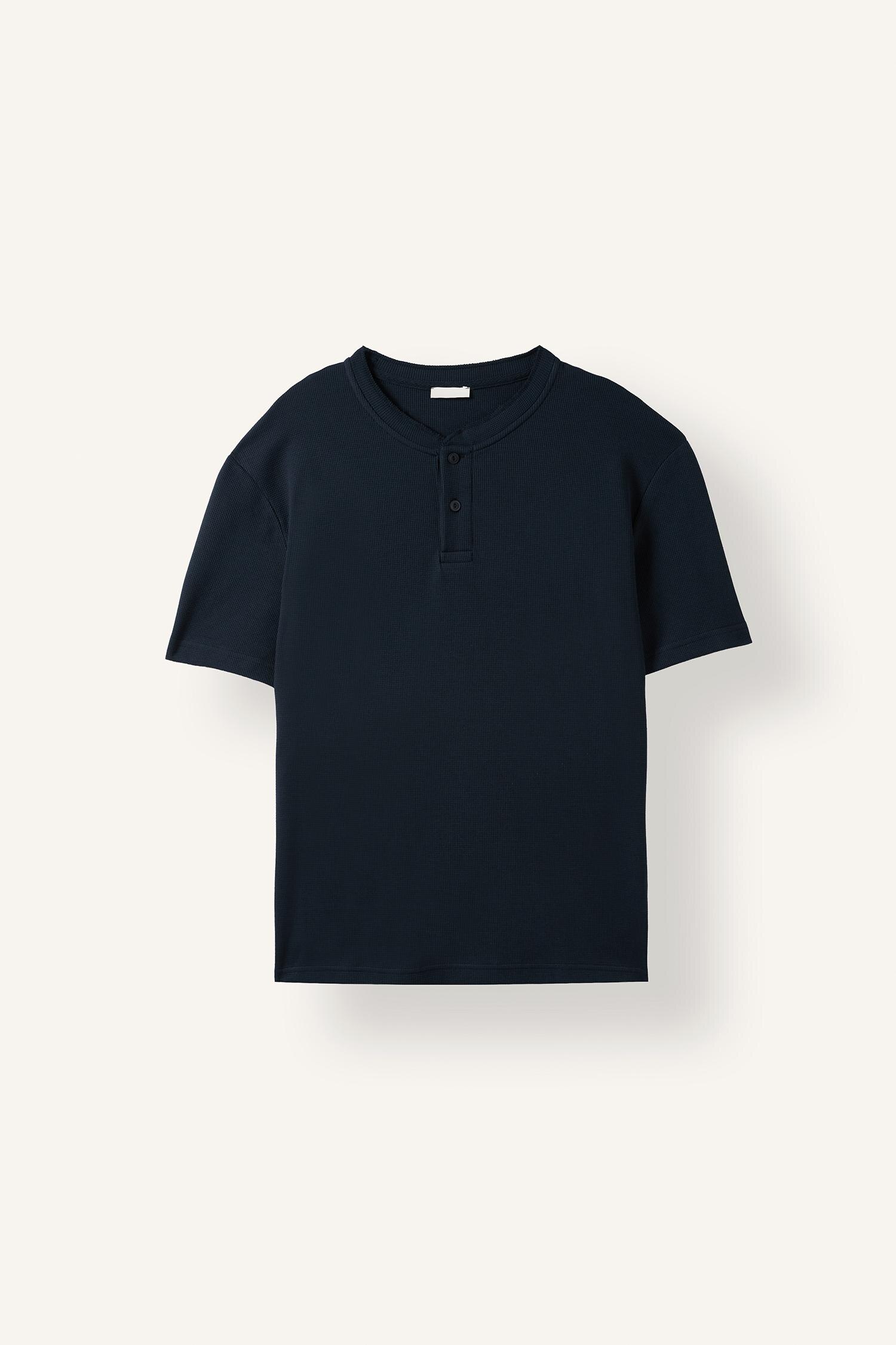 DeFacto Slim Fit Henley Yaka Basic Tişört görsel 5