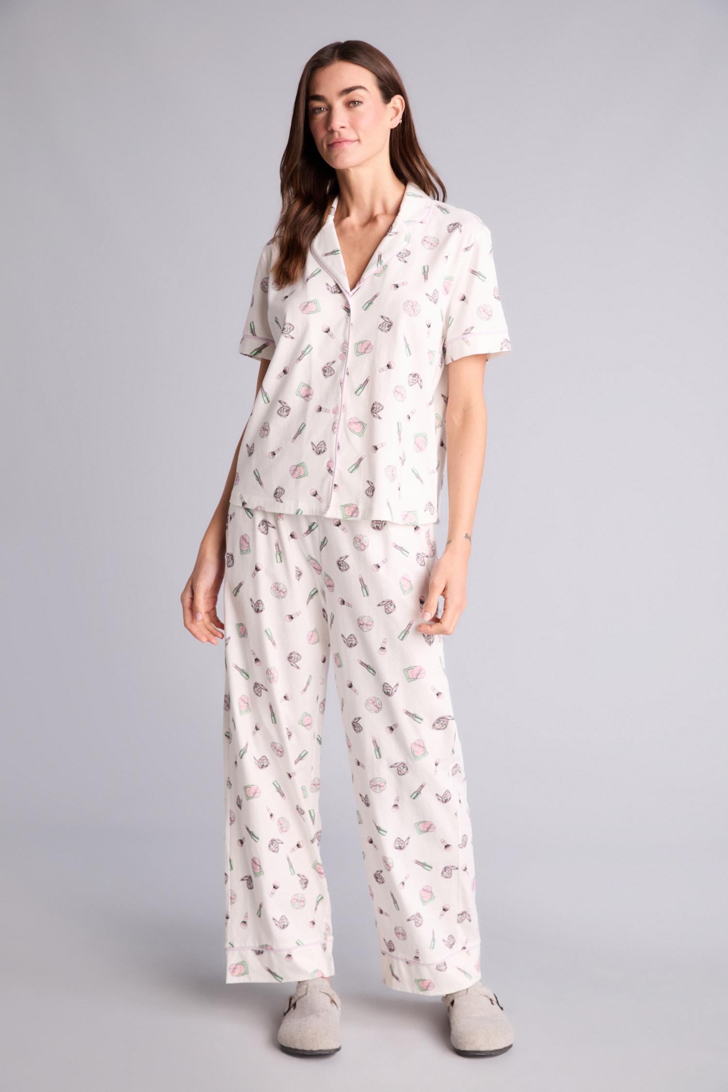DeFacto %100 Pamuk Regular Fıt Kısa Kollu Baskılı Pijama Takımı görsel 5